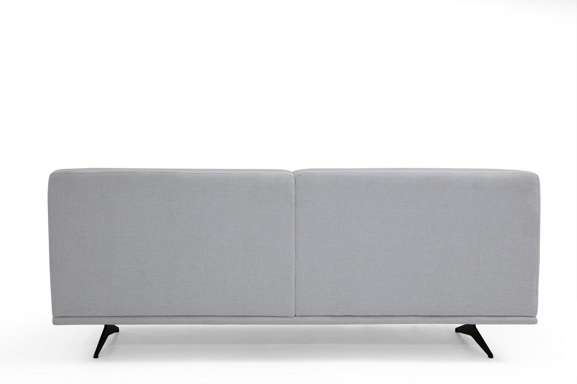 Sofá elegante de 2 lugares, bege, 200 x 110 x 80 cm | Estrutura em madeira de faia, 100% poliéster, espuma cinza macia | Design moderno com pernas de metal preto fosco, perfeito para casa e escritório