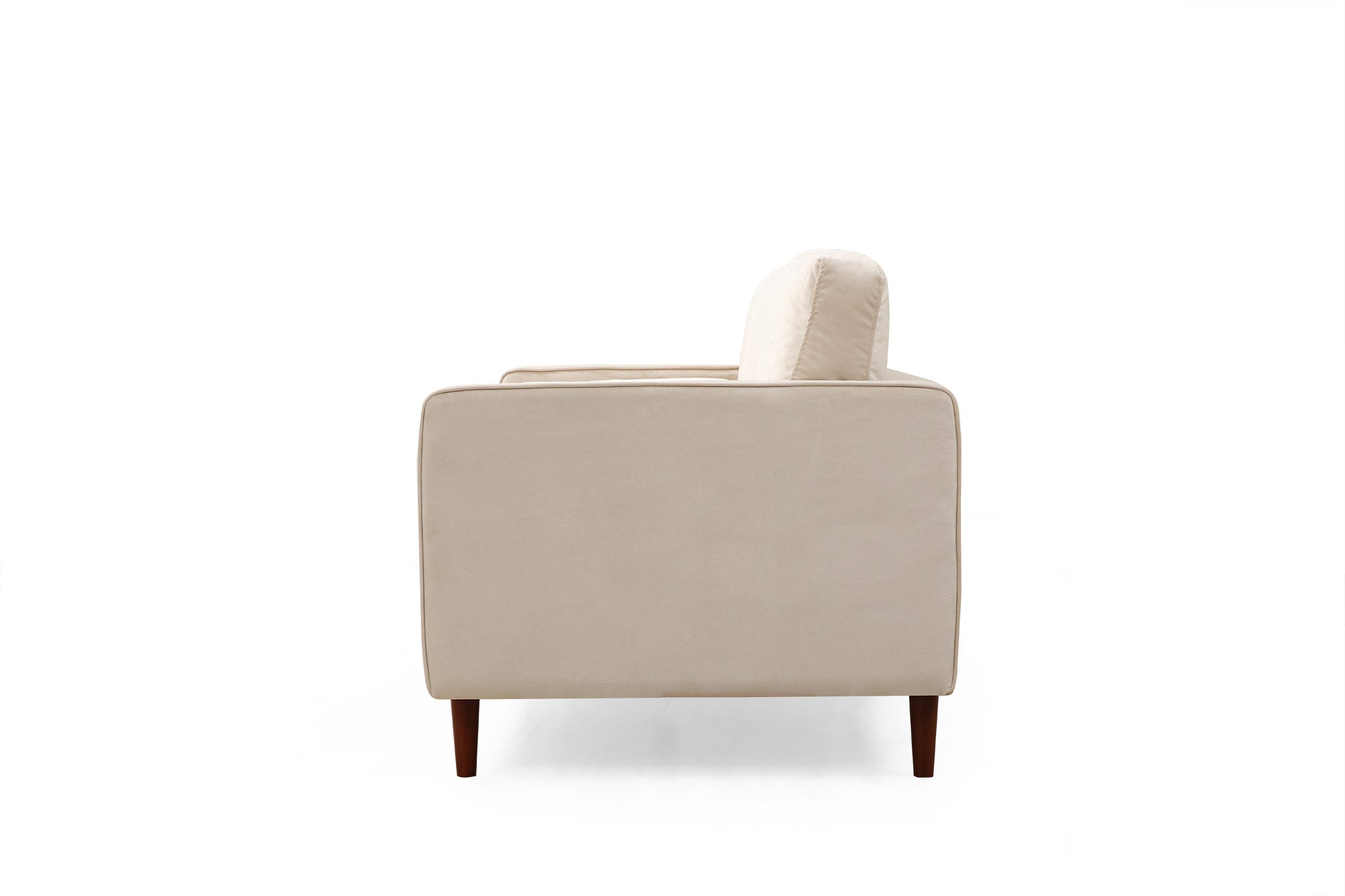 Sofá elegante de 2 lugares, bege, 175 x 90 x 70 cm | Estrutura em madeira de faia e aglomerado, 100% poliéster, inclui 2 almofadas | Design escandinavo para uma vida moderna