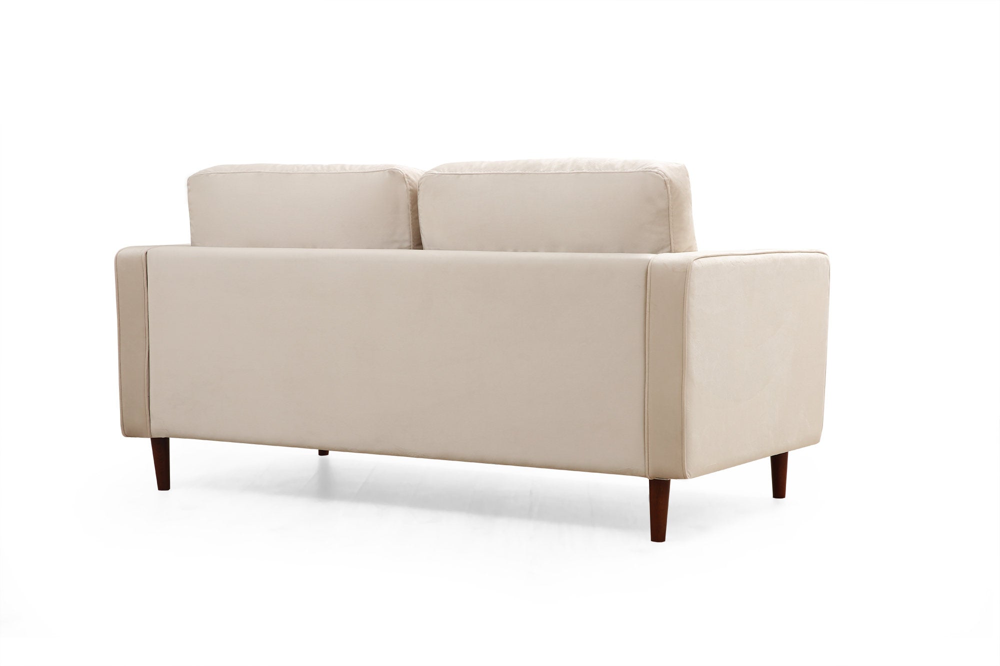 Sofá elegante de 2 lugares, bege, 175 x 90 x 70 cm | Estrutura em madeira de faia e aglomerado, 100% poliéster, inclui 2 almofadas | Design escandinavo para uma vida moderna
