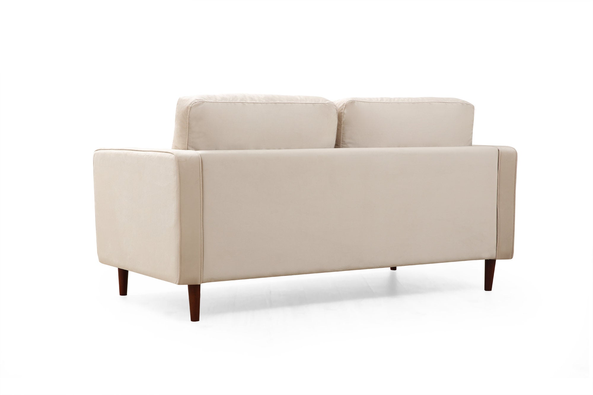 Sofá elegante de 2 lugares, bege, 175 x 90 x 70 cm | Estrutura em madeira de faia e aglomerado, 100% poliéster, inclui 2 almofadas | Design escandinavo para uma vida moderna