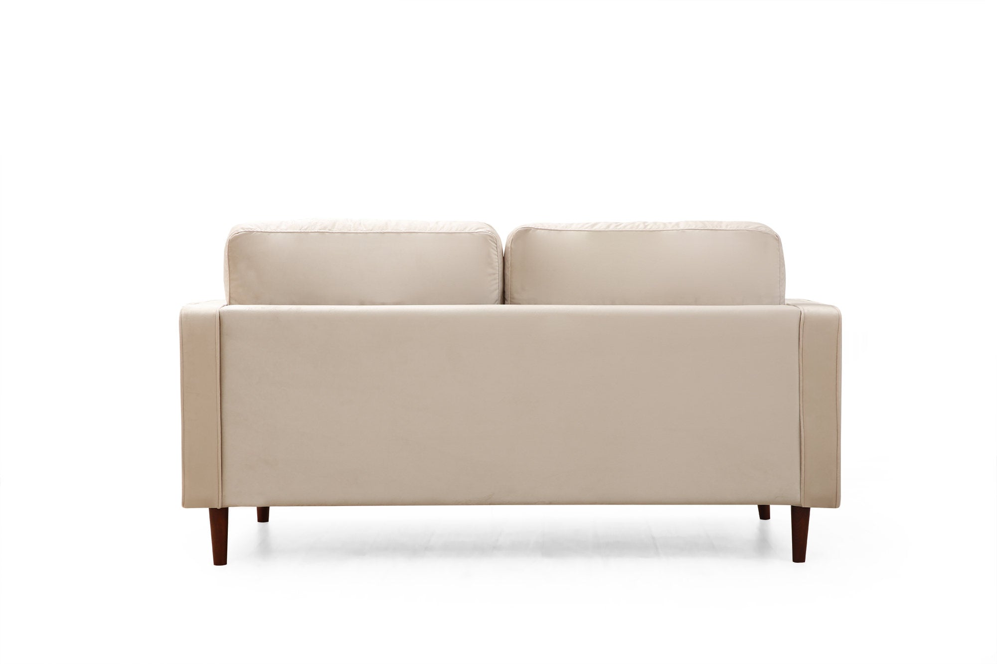 Sofá elegante de 2 lugares, bege, 175 x 90 x 70 cm | Estrutura em madeira de faia e aglomerado, 100% poliéster, inclui 2 almofadas | Design escandinavo para uma vida moderna