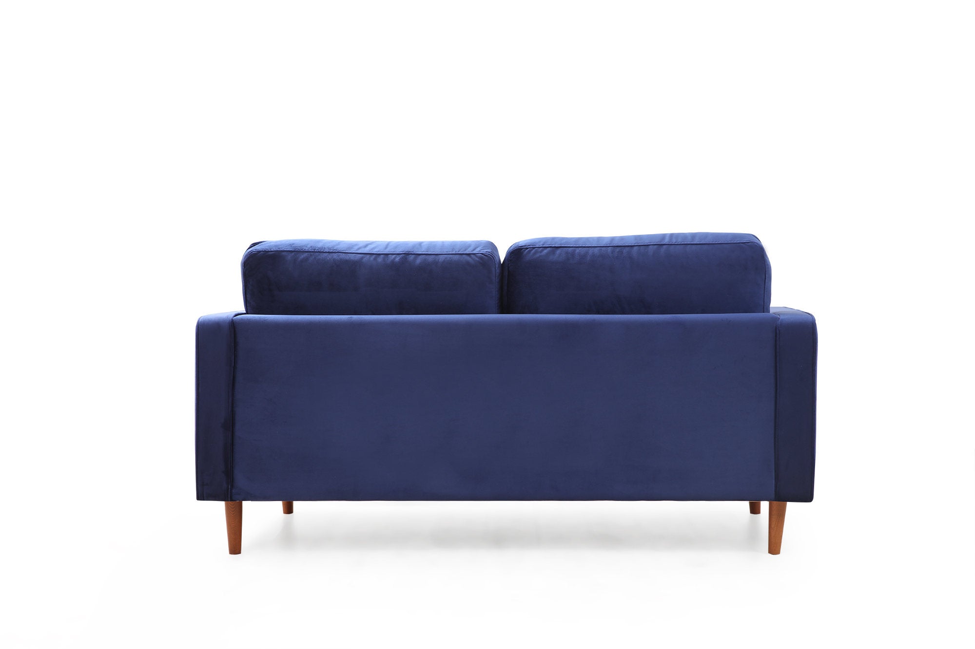 Sofá elegante de 2 lugares, azul-marinho, 175 x 90 x 70 cm | Estrutura em madeira de faia, 100% poliéster, inclui 2 almofadas | Perfeito para espaços modernos