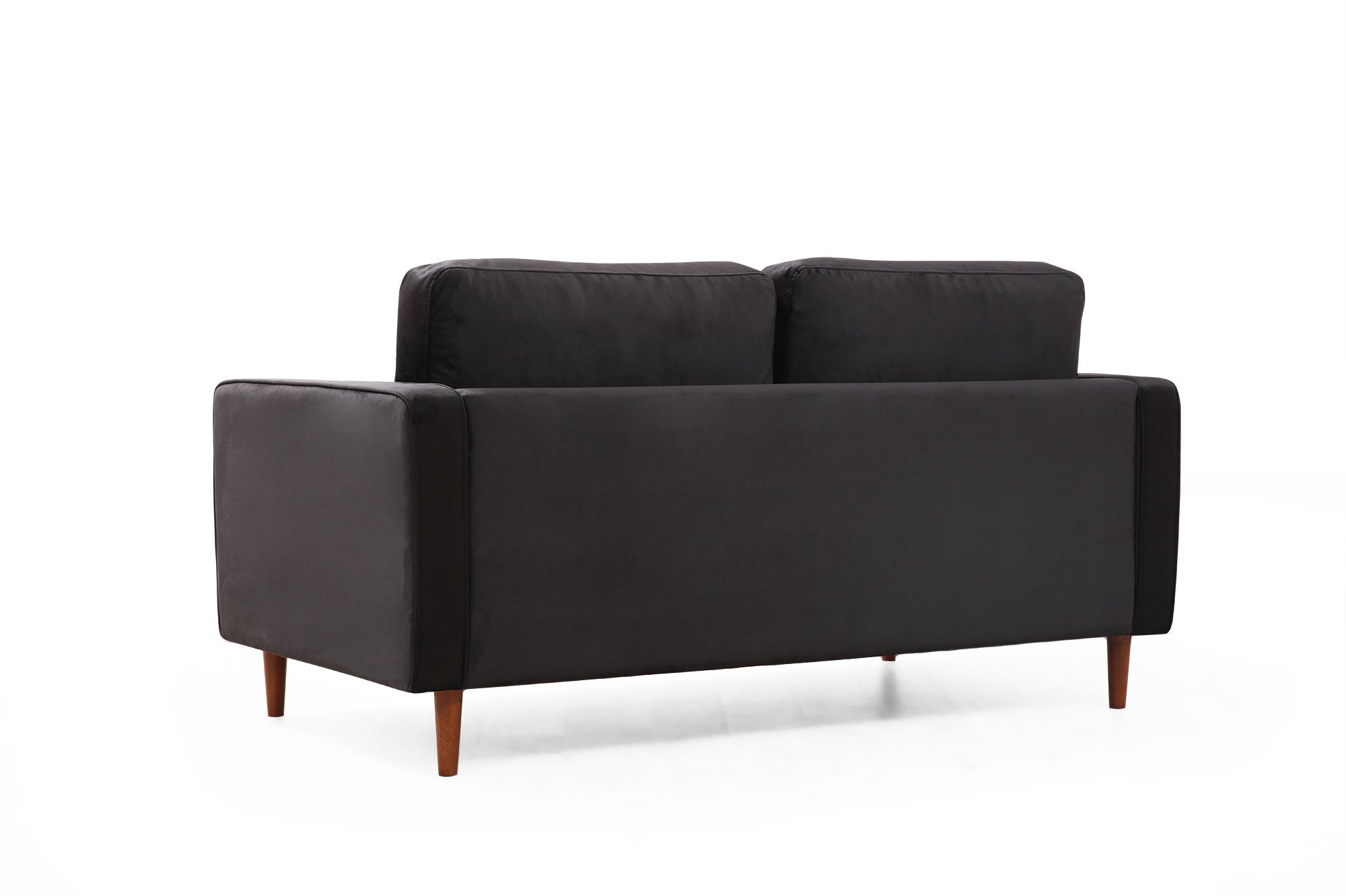 Sofá elegante de 2 lugares, preto e carvalho, 175 x 90 x 70 cm | Estrutura em madeira de faia, 100% poliéster, inclui 2 almofadas | Perfeito para decoração escandinava e hoteleira