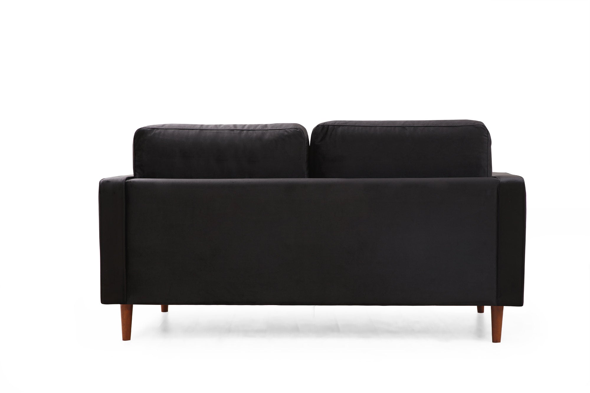 Sofá elegante de 2 lugares, preto e carvalho, 175 x 90 x 70 cm | Estrutura em madeira de faia, 100% poliéster, inclui 2 almofadas | Perfeito para decoração escandinava e hoteleira