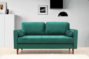 Sofá elegante de 2 lugares, verde menta, 175 x 90 x 70 cm | Estrutura em madeira de faia, 100% poliéster, inclui 2 almofadas | Perfeito para espaços modernos