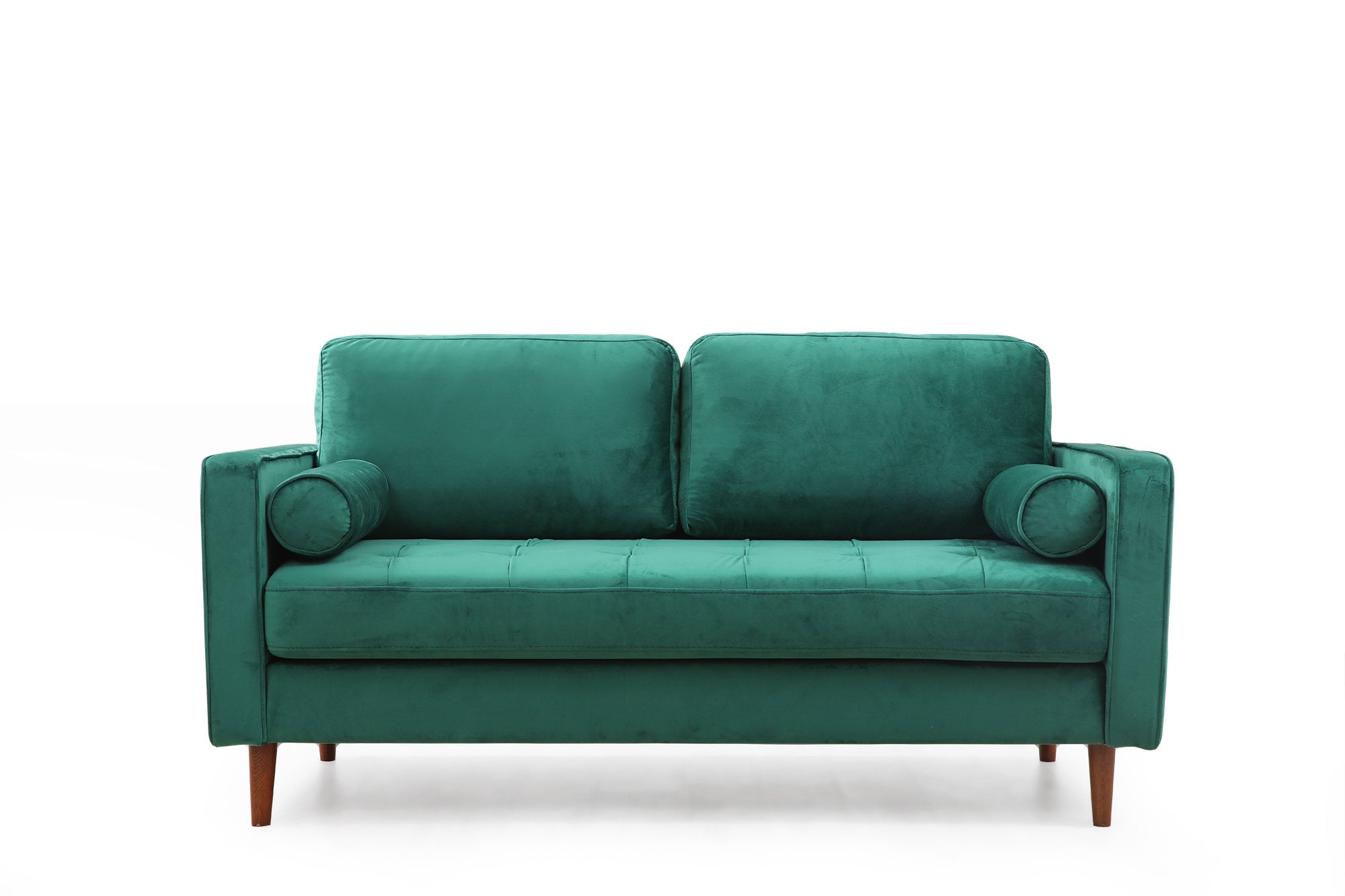 Sofá elegante de 2 lugares, verde menta, 175 x 90 x 70 cm | Estrutura em madeira de faia, 100% poliéster, inclui 2 almofadas | Perfeito para espaços modernos