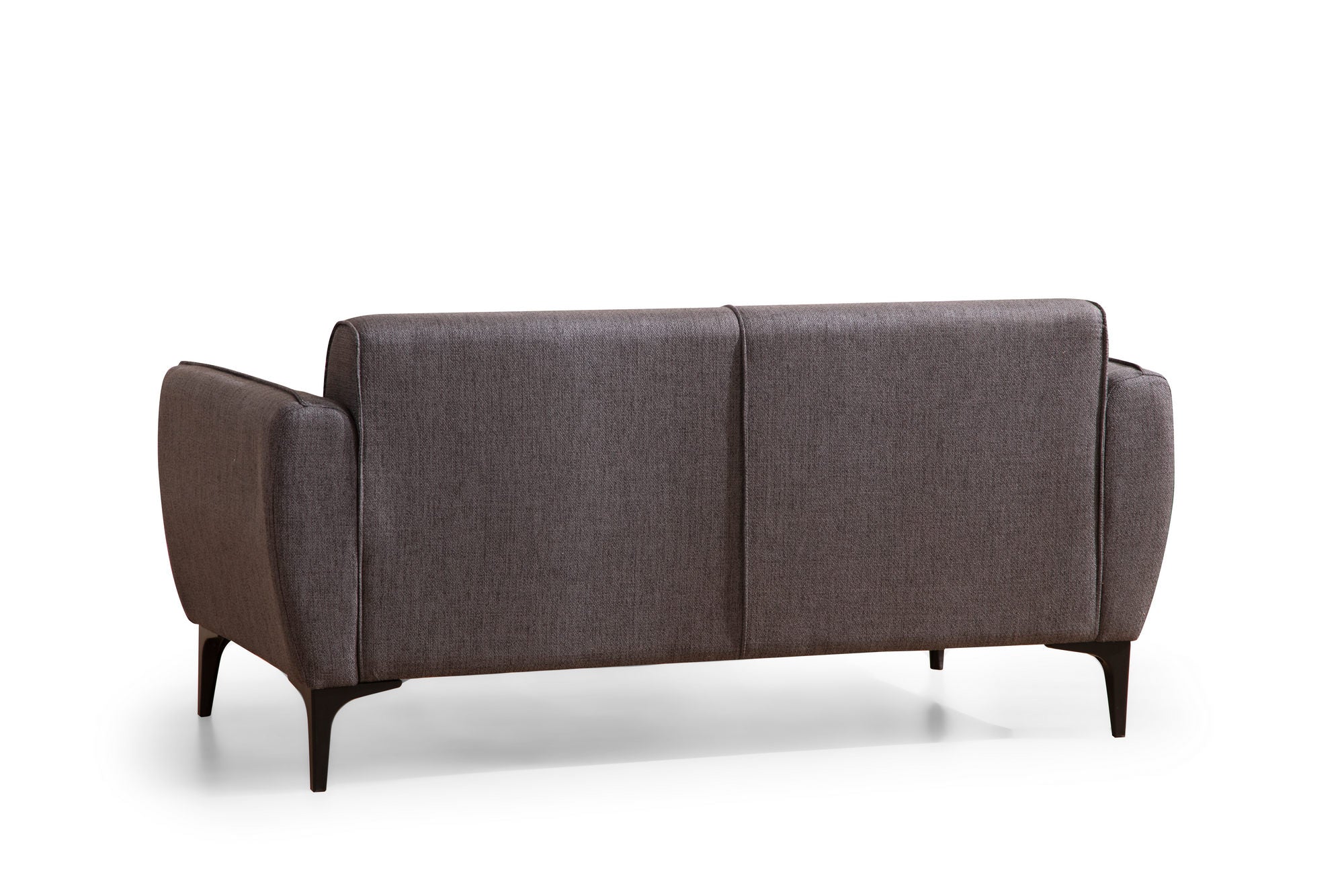 Sofá elegante de 2 lugares, cinza escuro, 160 x 67 x 95 cm | Estrutura em madeira de faia e aglomerado, 100% poliéster, almofadas de espuma e penas | Perfeito para espaços modernos e industriais