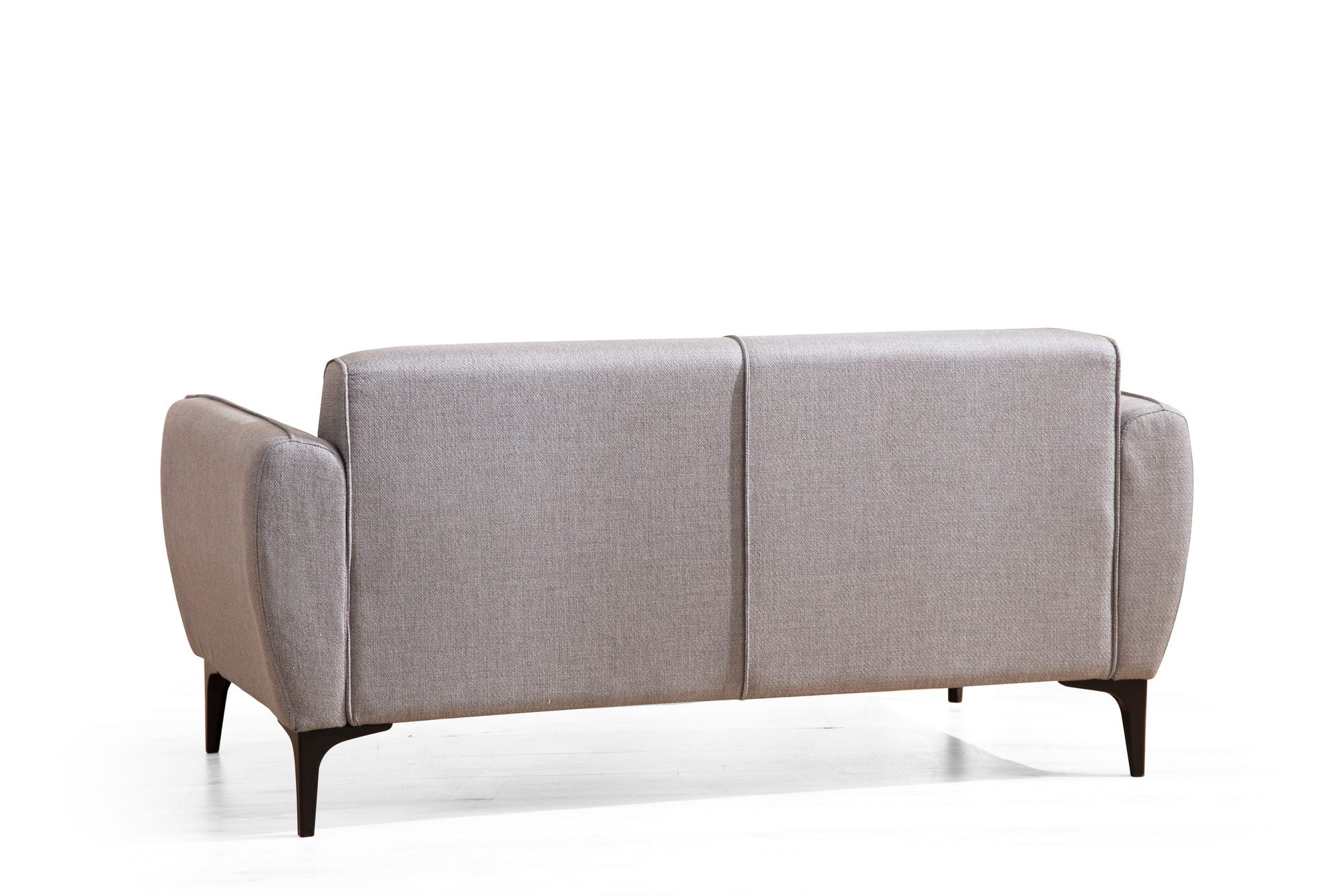 Sofá elegante de 2 lugares, cinza, 160 x 95 x 67 cm | Estrutura em madeira de faia e aglomerado, 100% poliéster, almofadas de espuma e penas | Perfeito para decoração industrial moderna e escandinava