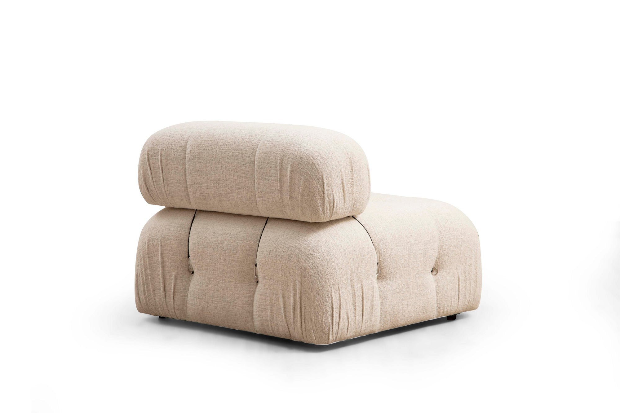 Sofá elegante de 3 lugares, cor creme, 288 x 95 x 75 cm | Estrutura em madeira de faia, 100% poliéster, encosto e braço removíveis | Perfeito para decoração escandinava e hoteleira