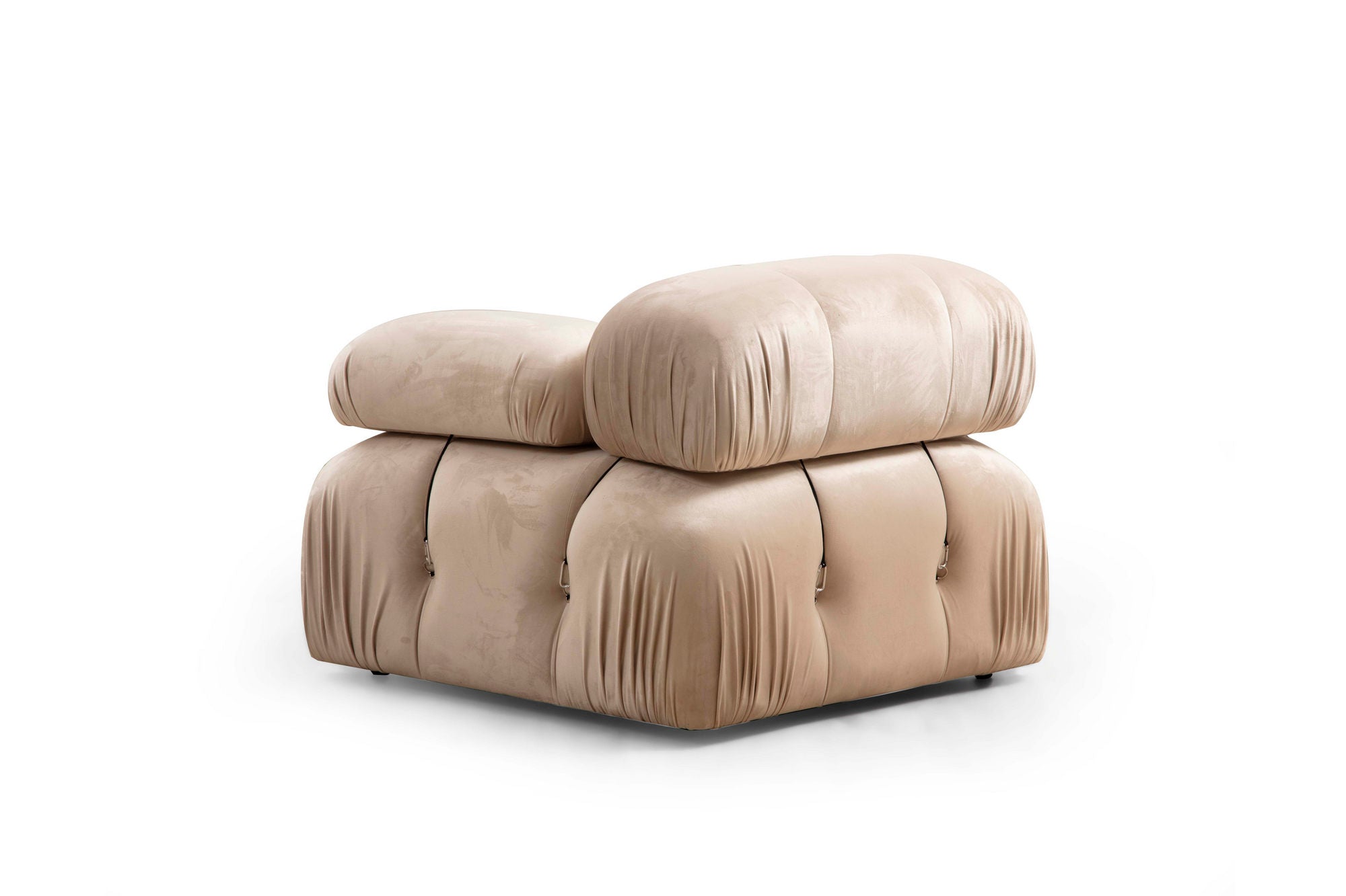 Sofá elegante de 3 lugares, cor creme, 288 x 95 x 75 cm | Estrutura em madeira de faia, 100% poliéster, encosto e braço removíveis | Perfeito para decoração escandinava e hoteleira