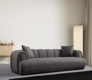 Sofá elegante de 3 lugares, antracite, 255 x 115 x 77 cm | Estrutura em madeira de faia e aglomerado, tecido 100% poliéster, espuma macia | Design moderno para sala de estar