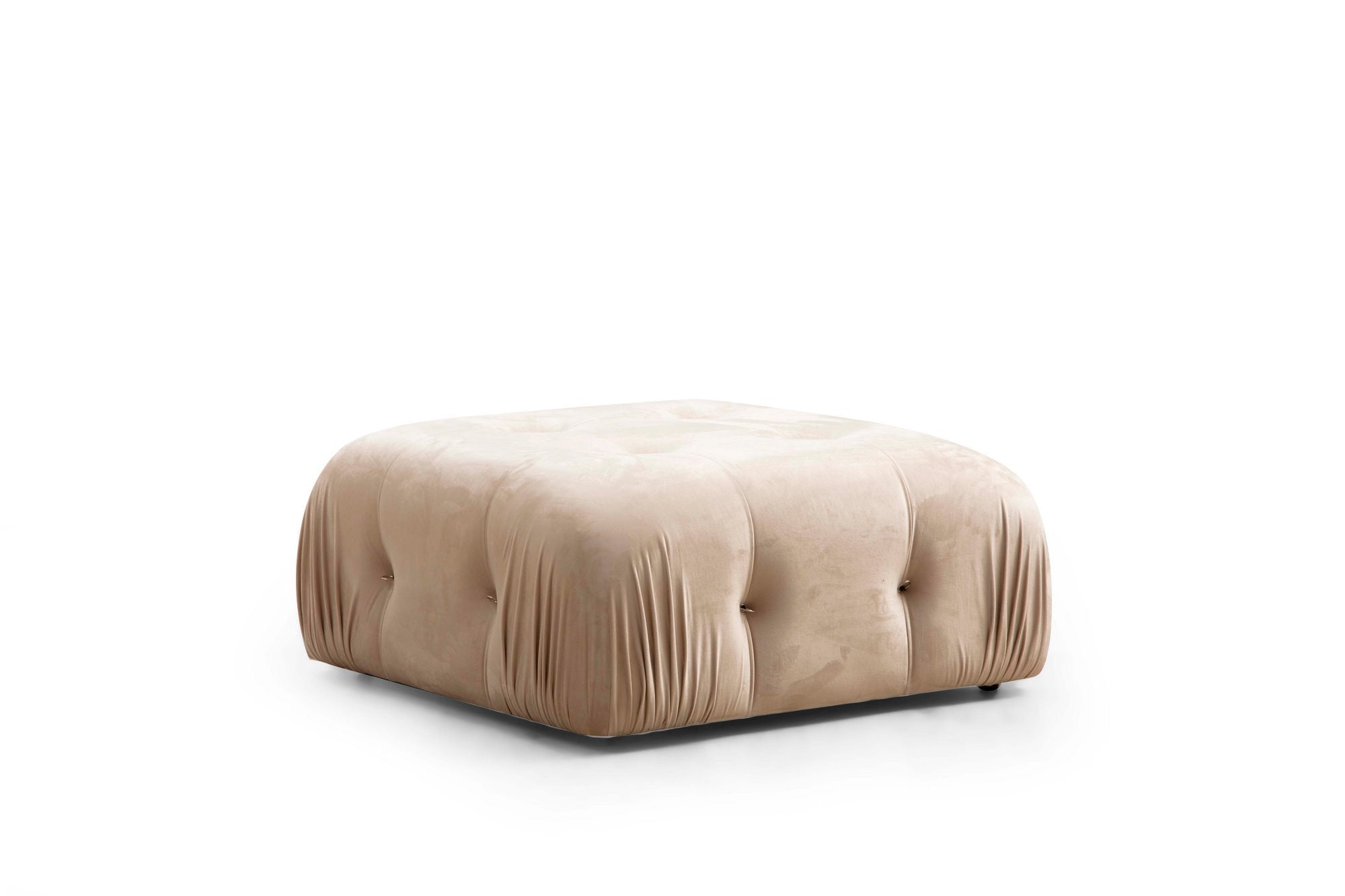 Sofá de canto elegante, cor creme, 288 x 190 x 75 cm | Estrutura em madeira de faia e aglomerado, 100% poliéster, encosto e braço removíveis | Perfeito para decoração escandinava e hoteleira