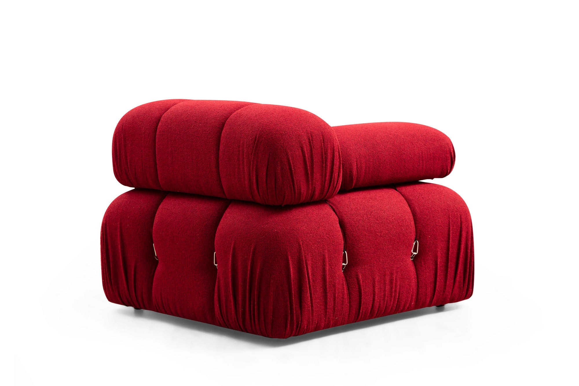 Sofá de canto vermelho elegante, 288 x 190 x 95 cm | Estrutura em madeira de faia e aglomerado, 100% poliéster, encosto e braço removíveis, assento em espuma macia | Perfeito para espaços modernos