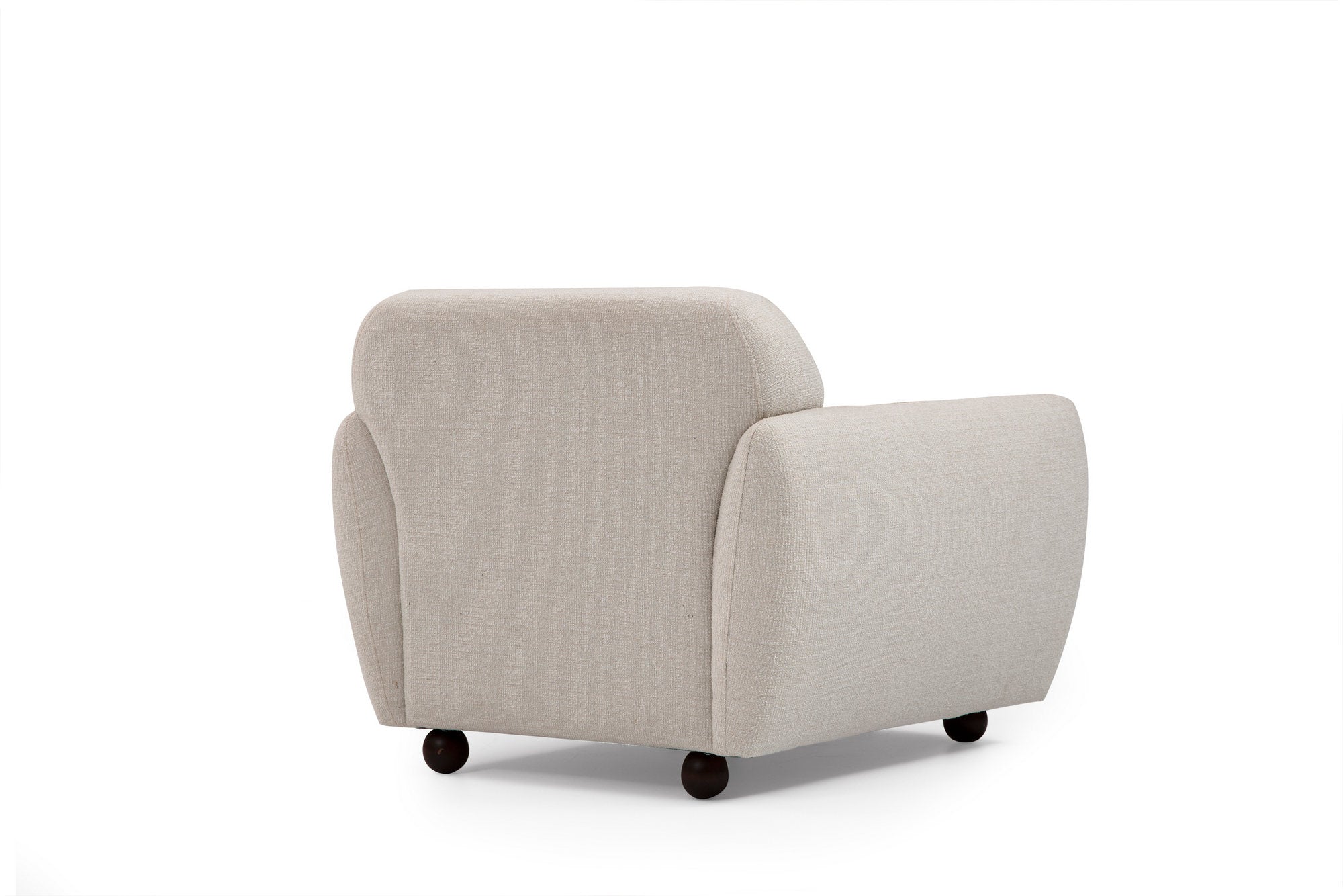 Poltrona Elegante em Creme, Madeira de Faia e Estrutura de Aglomerado, 90x86x86 cm | 100% Poliéster, 2 Almofadas Inclusas | Perfeita para Decoração Escandinava e Hoteleira