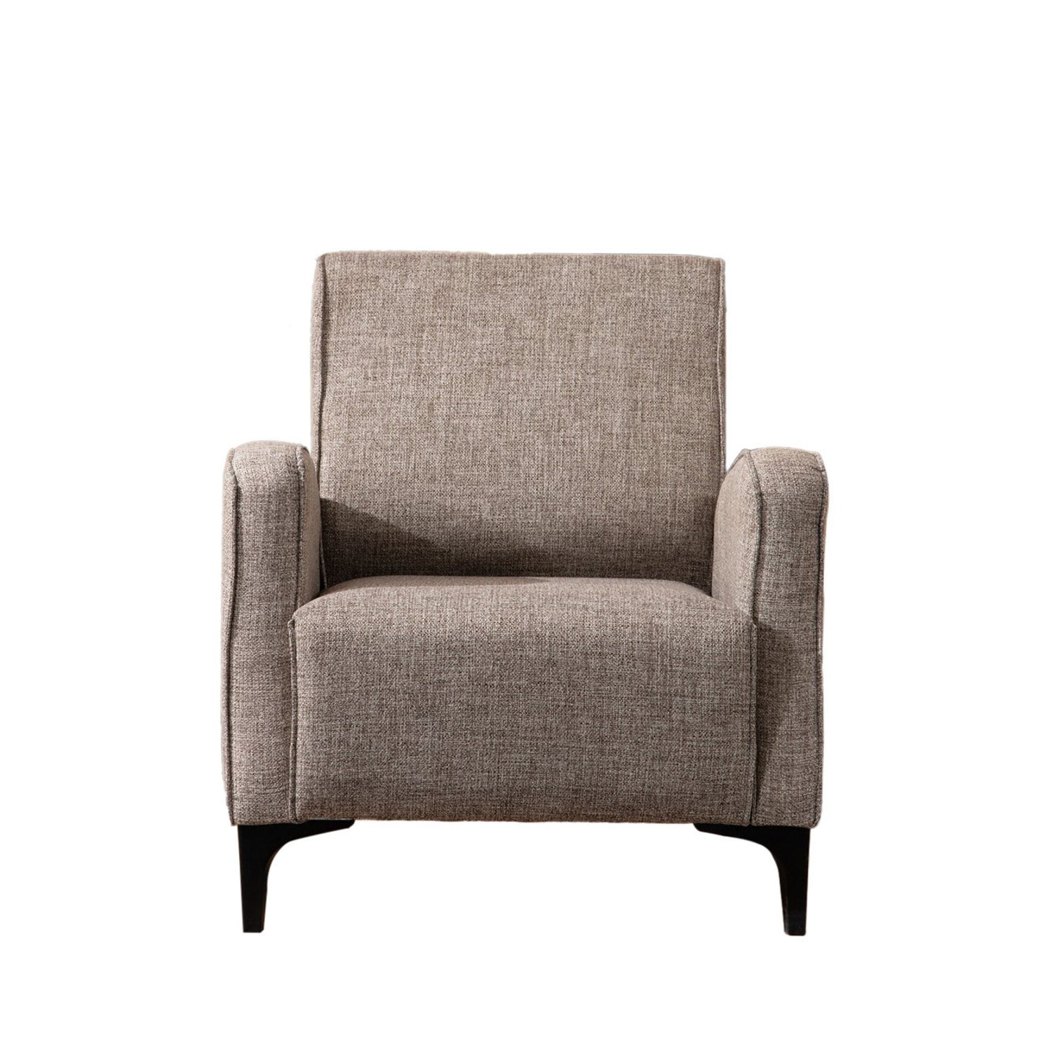 Poltrona elegante com estrutura em madeira de faia, fulvo e aglomerado, 78x87x78 cm | Almofadas 100% poliéster, espuma e penas, inclui 2 travesseiros | Design escandinavo moderno