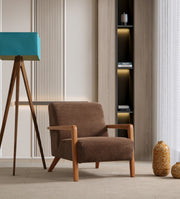 Poltrona Elegant – 72 x 92 x 80 cm – Castanho – Madeira de faia e aglomerado