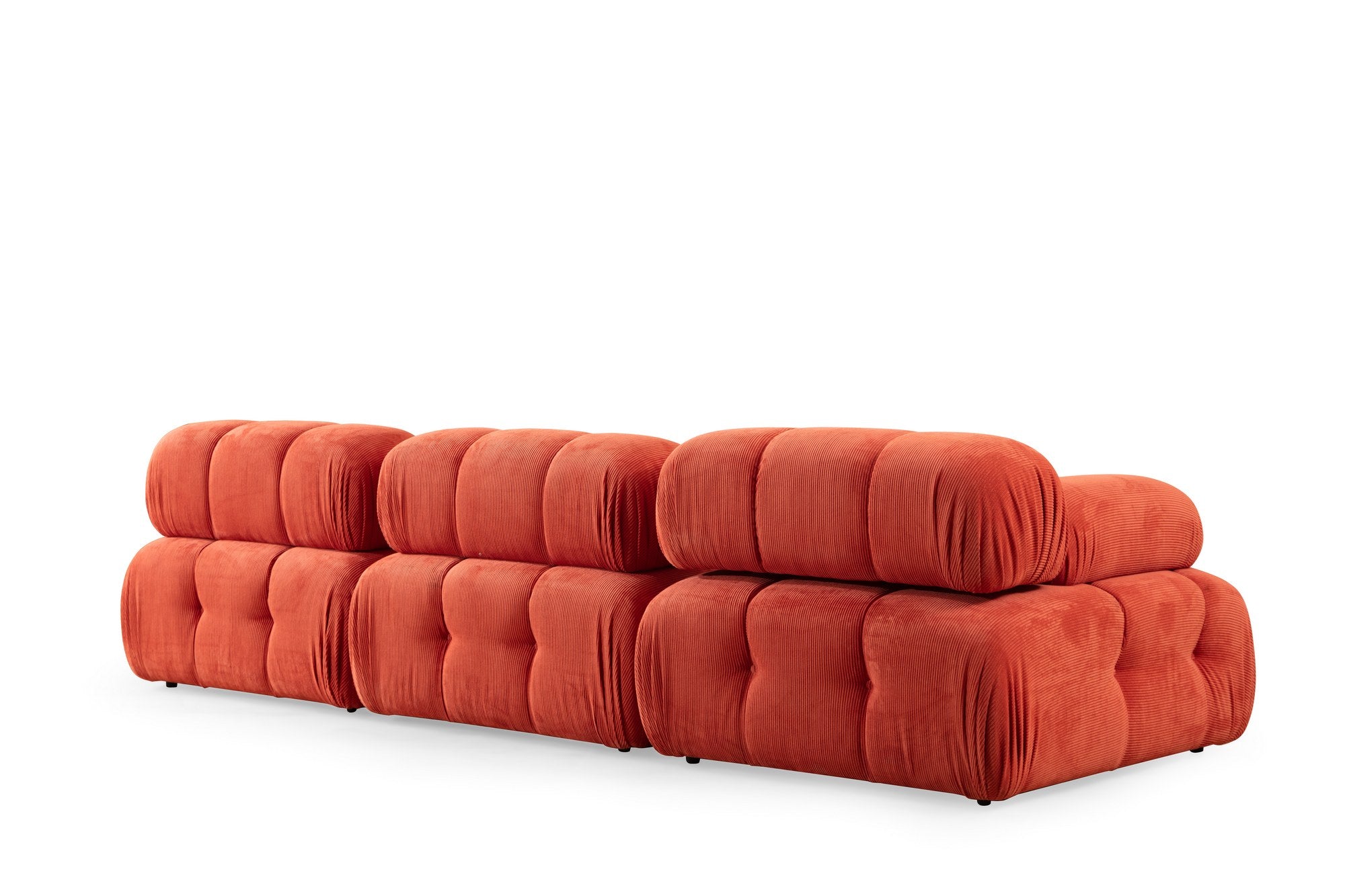 Sofá elegante de 3 lugares, vermelho, 300 x 100 x 80 cm | Estrutura em madeira de faia e aglomerado, 100% poliéster, espuma 28 DNS | Design moderno com mecanismo de mudança