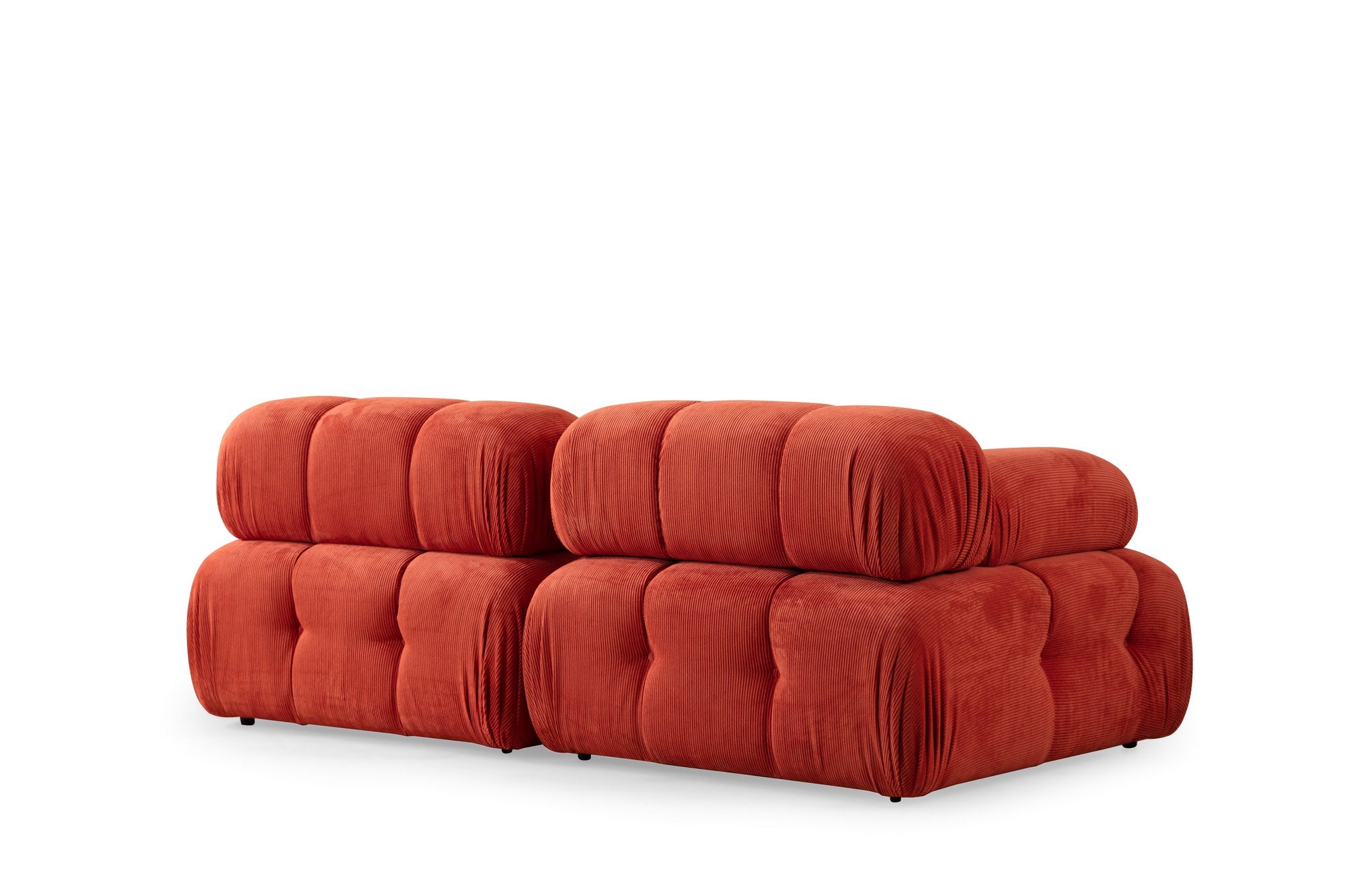 Sofá elegante de 2 lugares, vermelho, 200 x 100 x 80 cm | Estrutura em madeira de faia e aglomerado, 100% poliéster, espuma 28 DNS | Design moderno com mecanismo de mudança