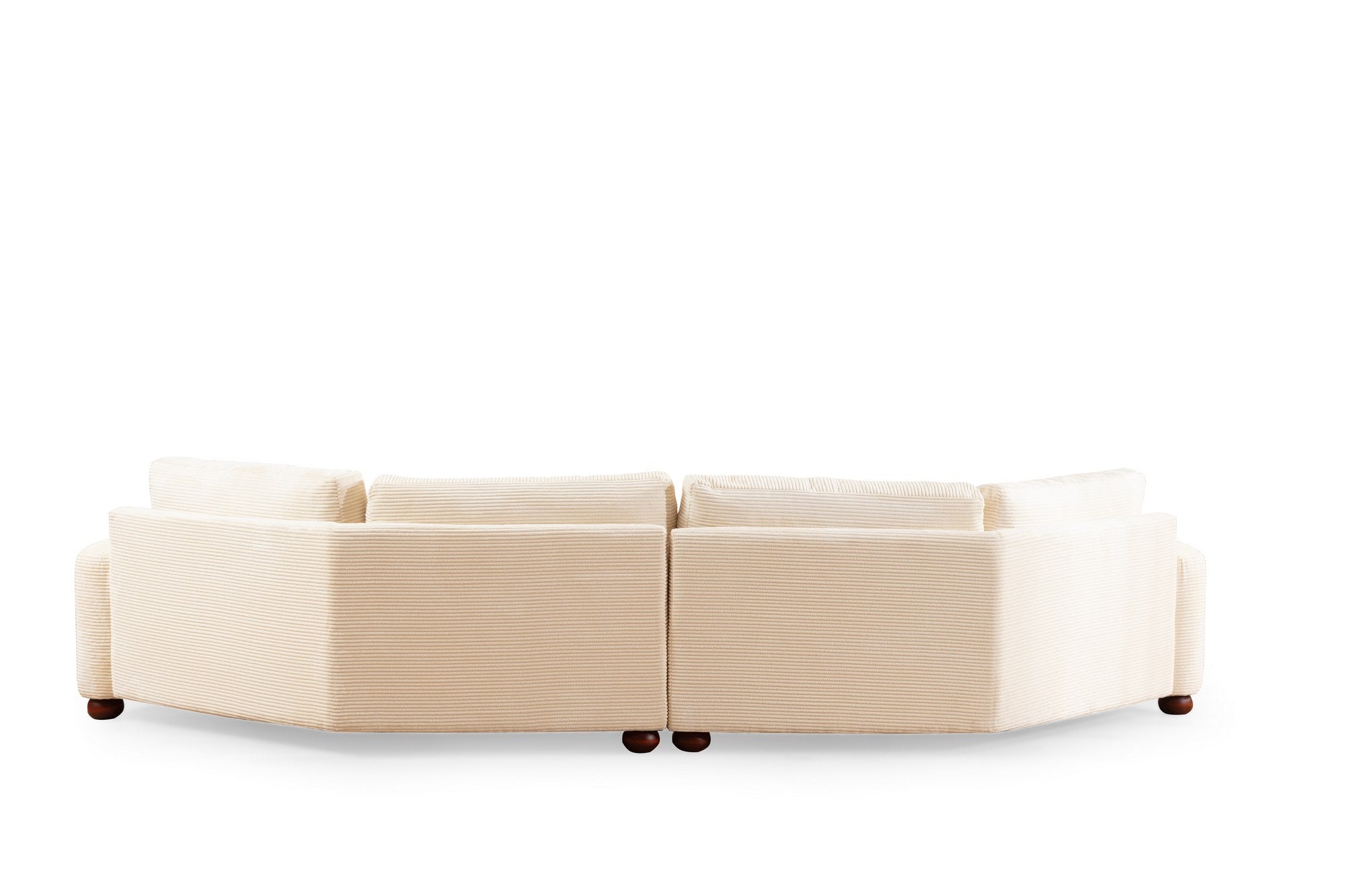 Sofá elegante de 4 lugares, bege, 330 x 105 x 90 cm | Estrutura em madeira de faia e aglomerado, 100% poliéster, almofadas removíveis | Elegante e confortável para salas de estar modernas