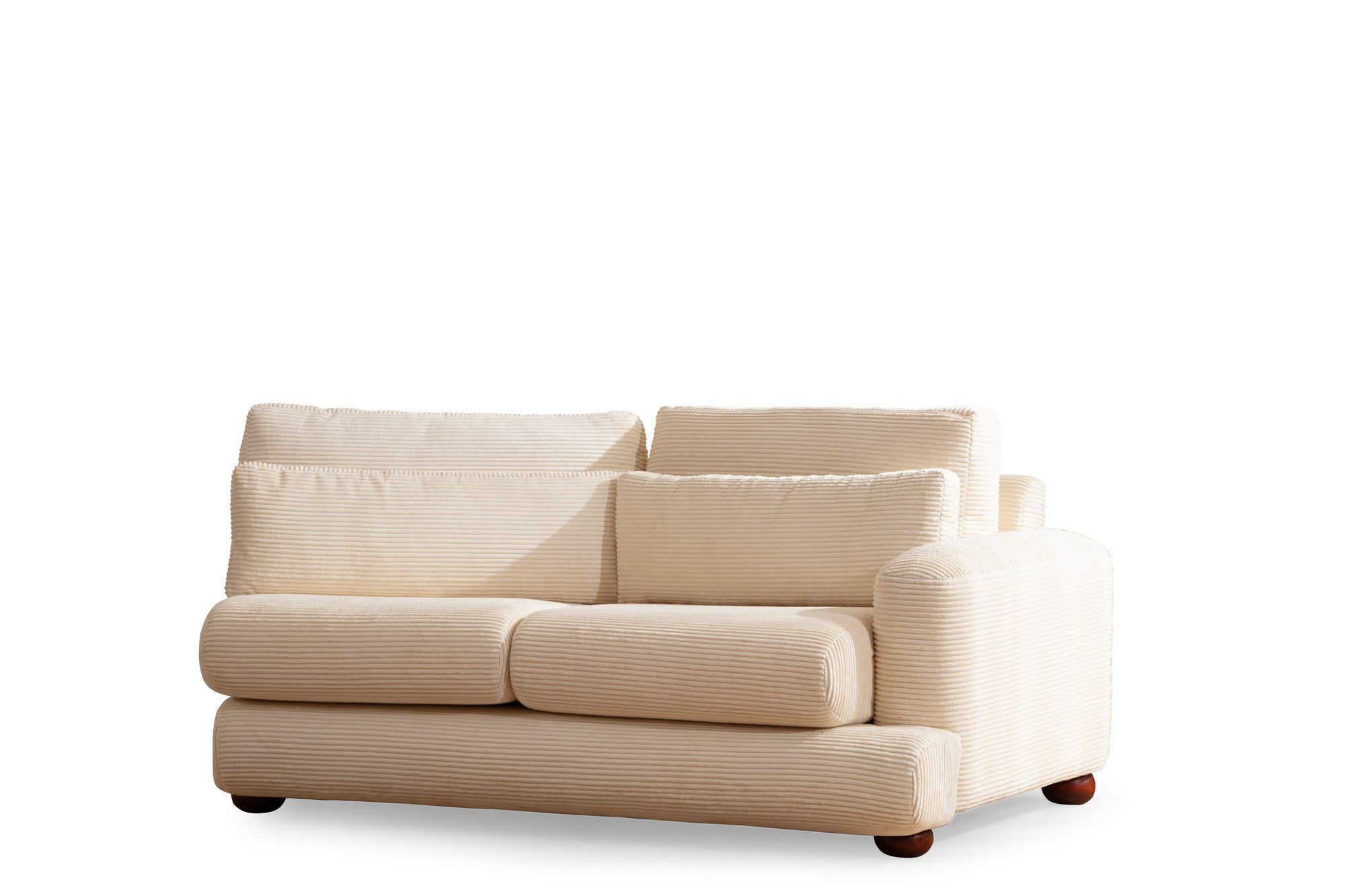 Sofá elegante de 4 lugares, bege, 330 x 105 x 90 cm | Estrutura em madeira de faia e aglomerado, 100% poliéster, almofadas removíveis | Elegante e confortável para salas de estar modernas