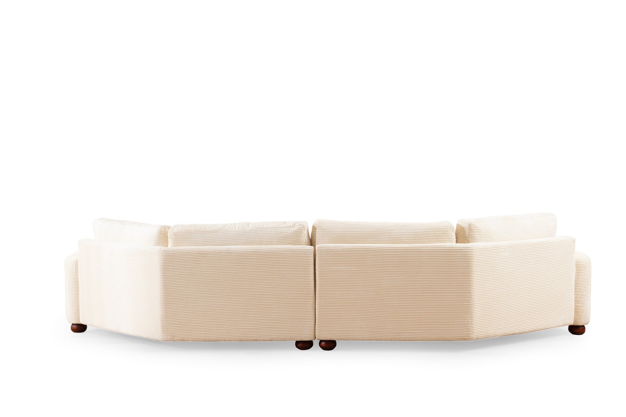 Sofá elegante de 4 lugares, bege, 330 x 105 x 90 cm | Estrutura em madeira de faia e aglomerado, 100% poliéster, almofadas removíveis | Elegante e confortável para salas de estar modernas