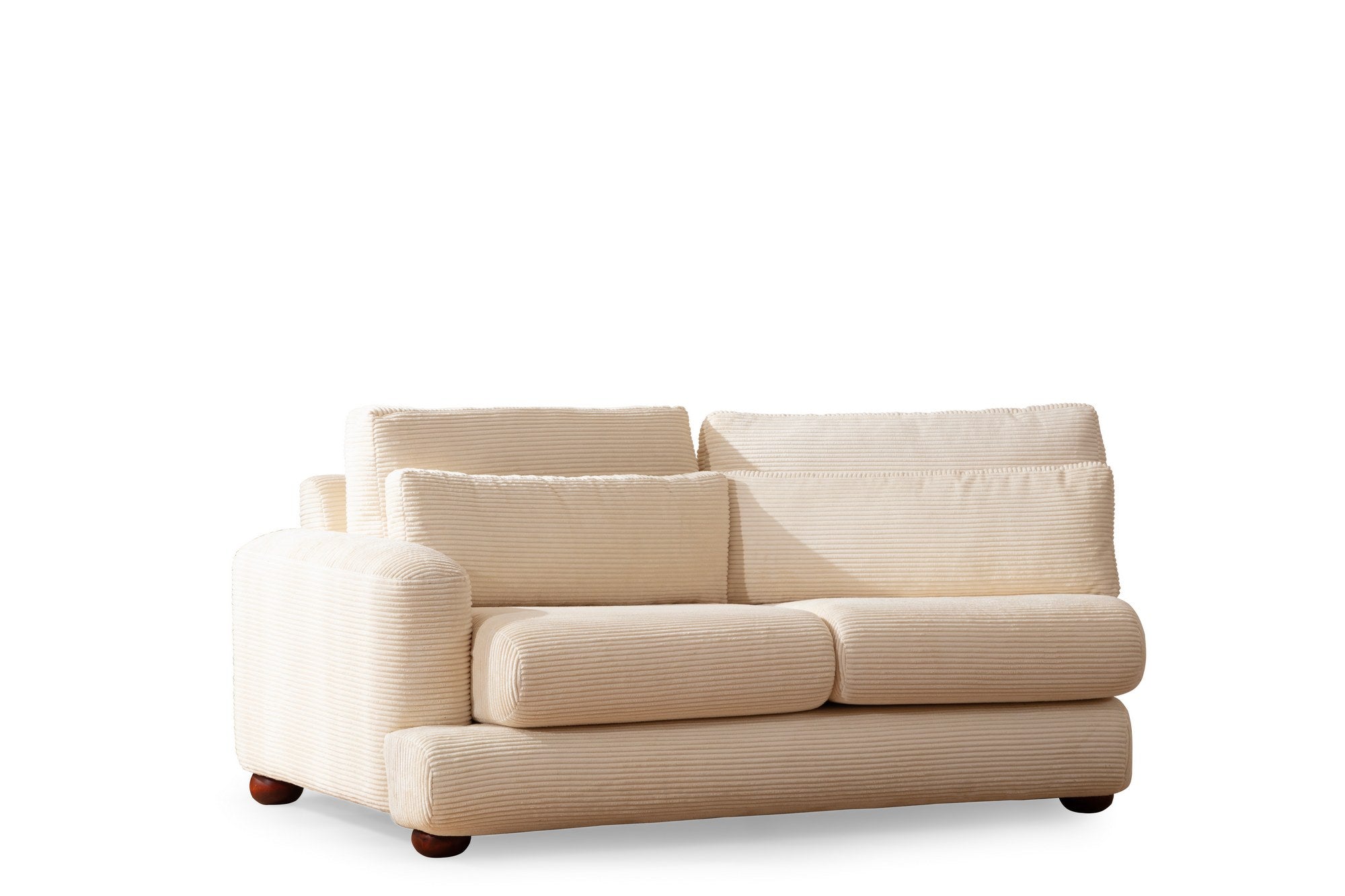 Sofá elegante de 4 lugares, bege, 330 x 105 x 90 cm | Estrutura em madeira de faia e aglomerado, 100% poliéster, almofadas removíveis | Elegante e confortável para salas de estar modernas