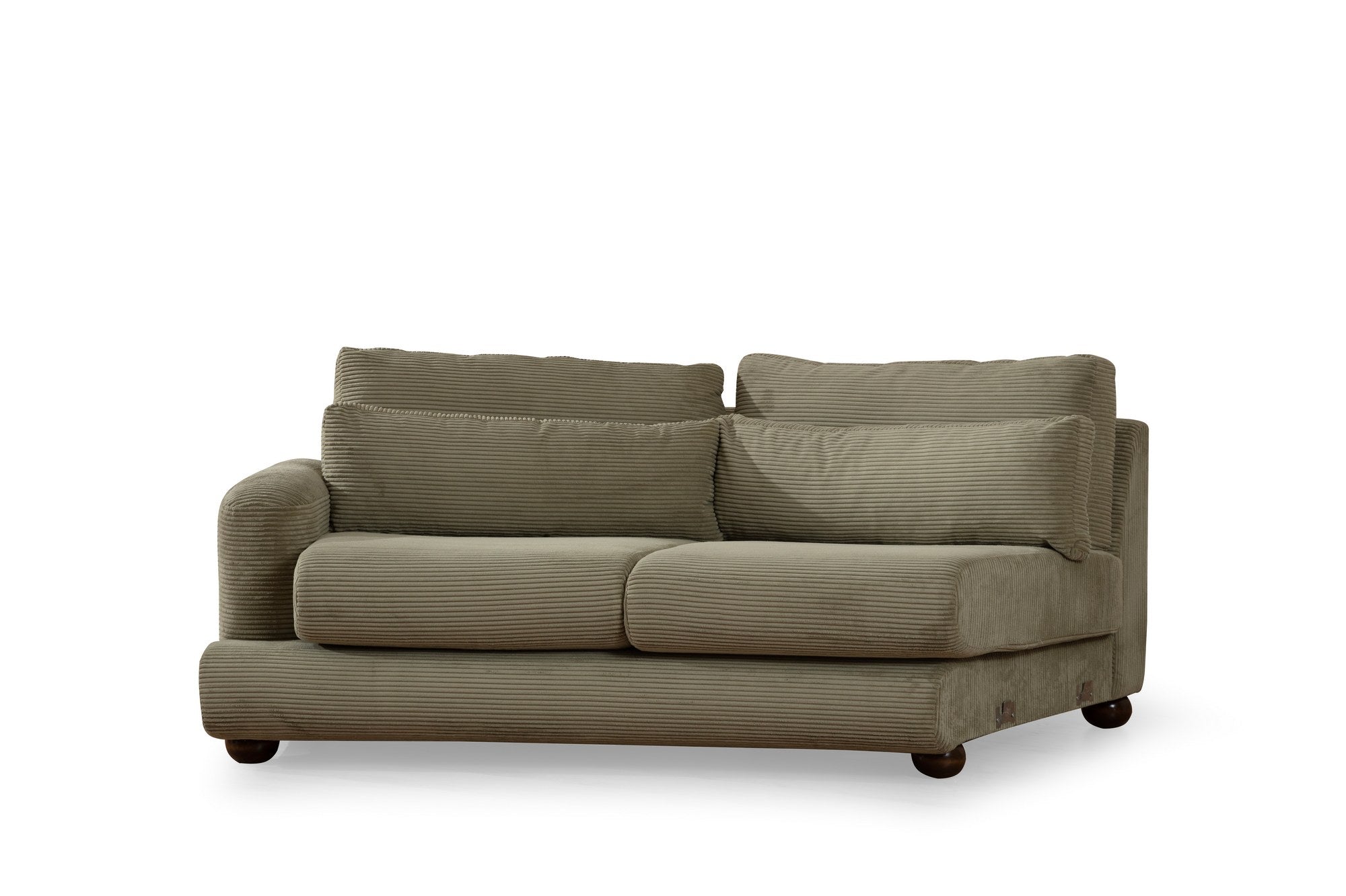 Sofá elegante de 4 lugares, verde, 330 x 105 x 90 cm | Estrutura em madeira de faia e aglomerado, 100% poliéster, almofadas removíveis | Design elegante para salas de estar modernas