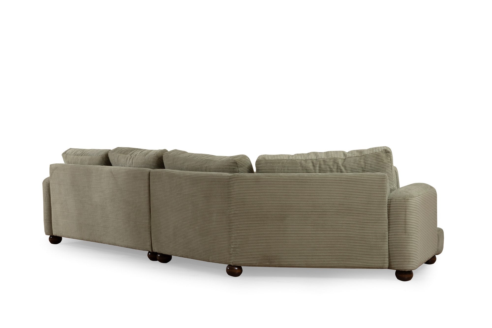 Sofá elegante de 4 lugares, verde, 330 x 105 x 90 cm | Estrutura em madeira de faia e aglomerado, 100% poliéster, almofadas removíveis | Design elegante para salas de estar modernas