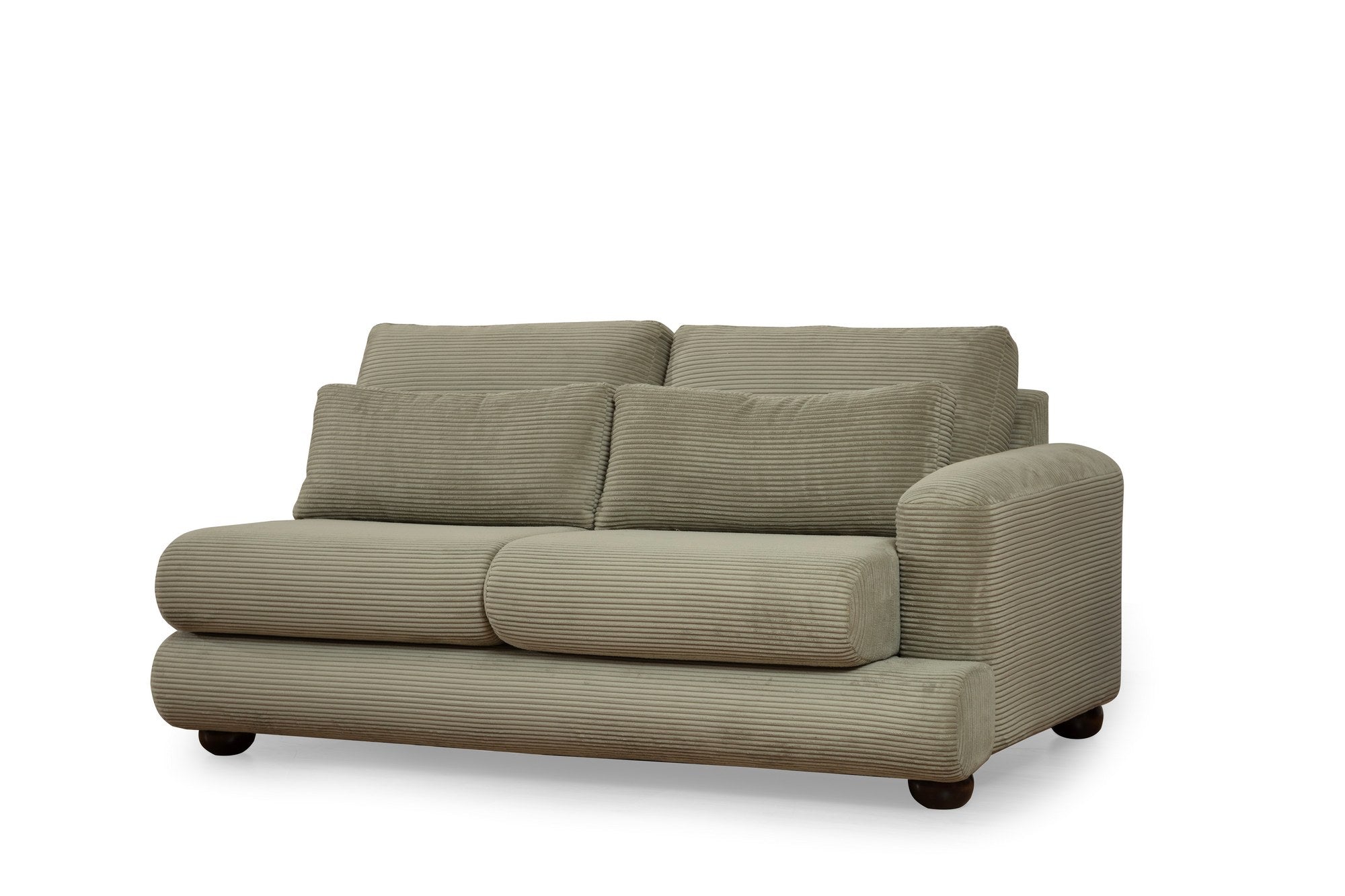 Sofá elegante de 4 lugares, verde, 330 x 105 x 90 cm | Estrutura em madeira de faia e aglomerado, 100% poliéster, almofadas removíveis | Design elegante para salas de estar modernas