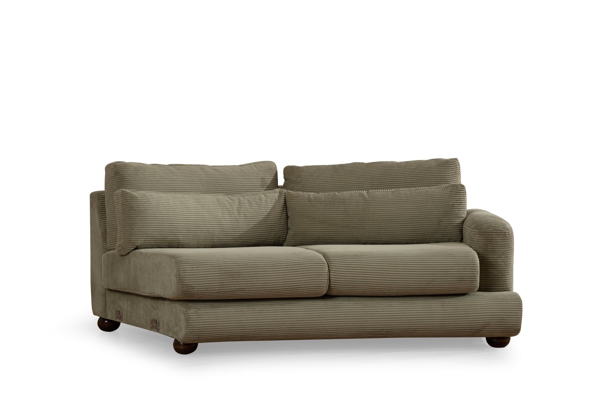 Sofá elegante de 4 lugares, verde, 330 x 105 x 90 cm | Estrutura em madeira de faia e aglomerado, 100% poliéster, almofadas removíveis | Design elegante para salas de estar modernas