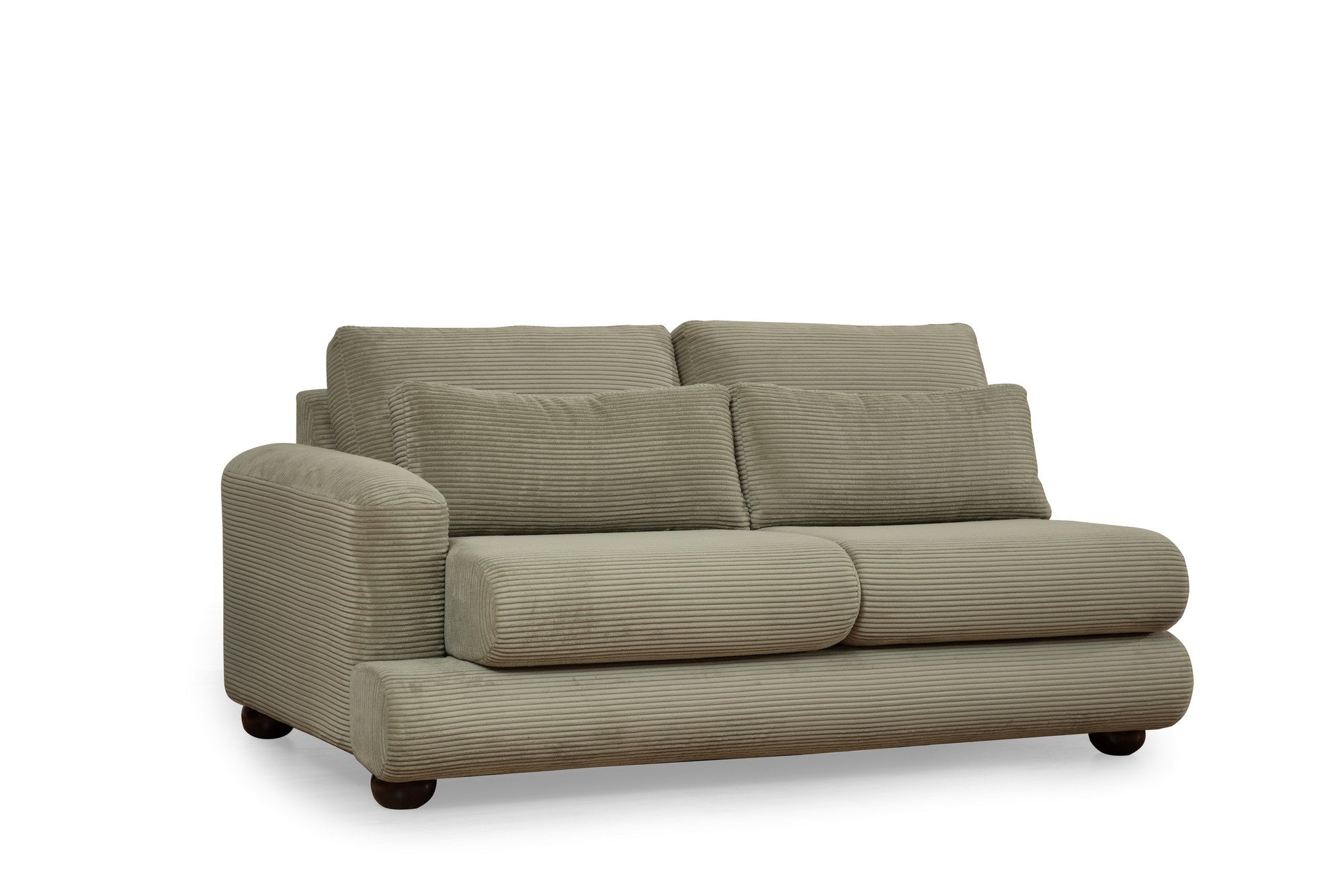 Sofá elegante de 4 lugares, verde, 330 x 105 x 90 cm | Estrutura em madeira de faia e aglomerado, 100% poliéster, almofadas removíveis | Design elegante para salas de estar modernas