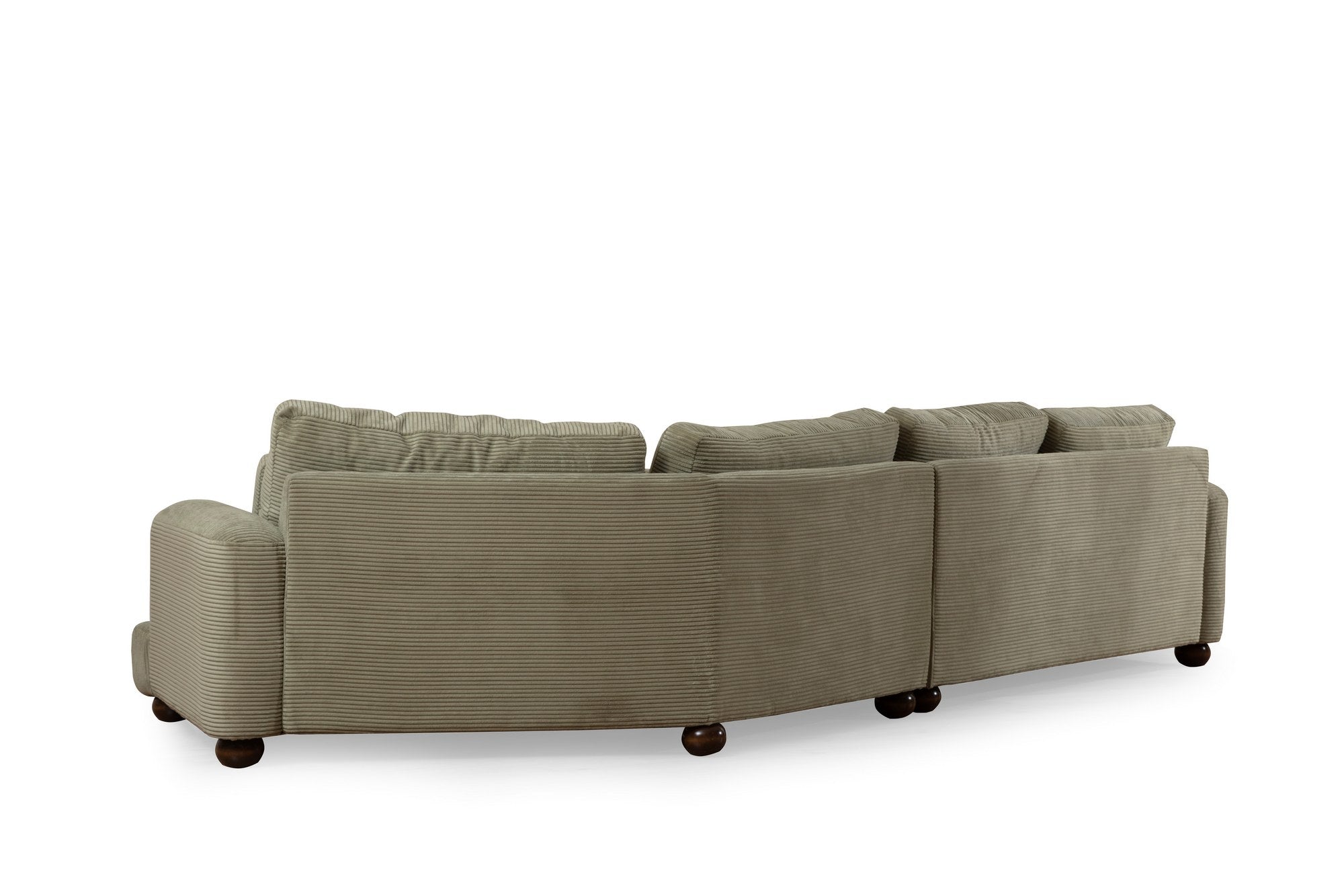 Sofá elegante de 4 lugares, verde, 330 x 105 x 90 cm | Estrutura em madeira de faia e aglomerado, 100% poliéster, almofadas removíveis | Design elegante para salas de estar modernas