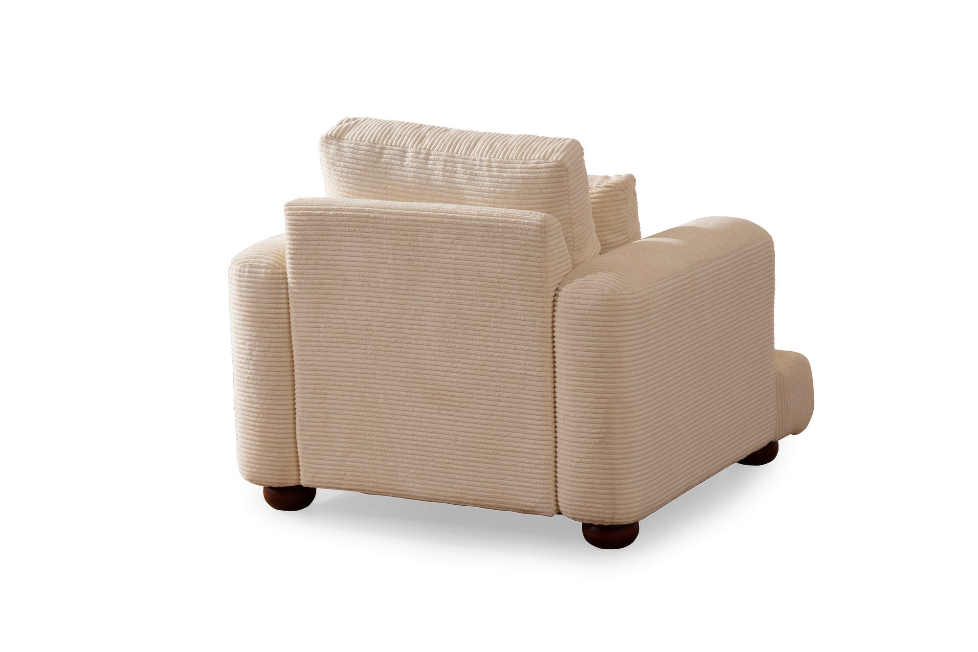 Sofá elegante de 1 lugar, bege, 100 x 105 x 90 cm | Estrutura em madeira de faia e aglomerado, 100% poliéster, espuma 28 DNS | Almofadas portáteis, design elegante e confortável