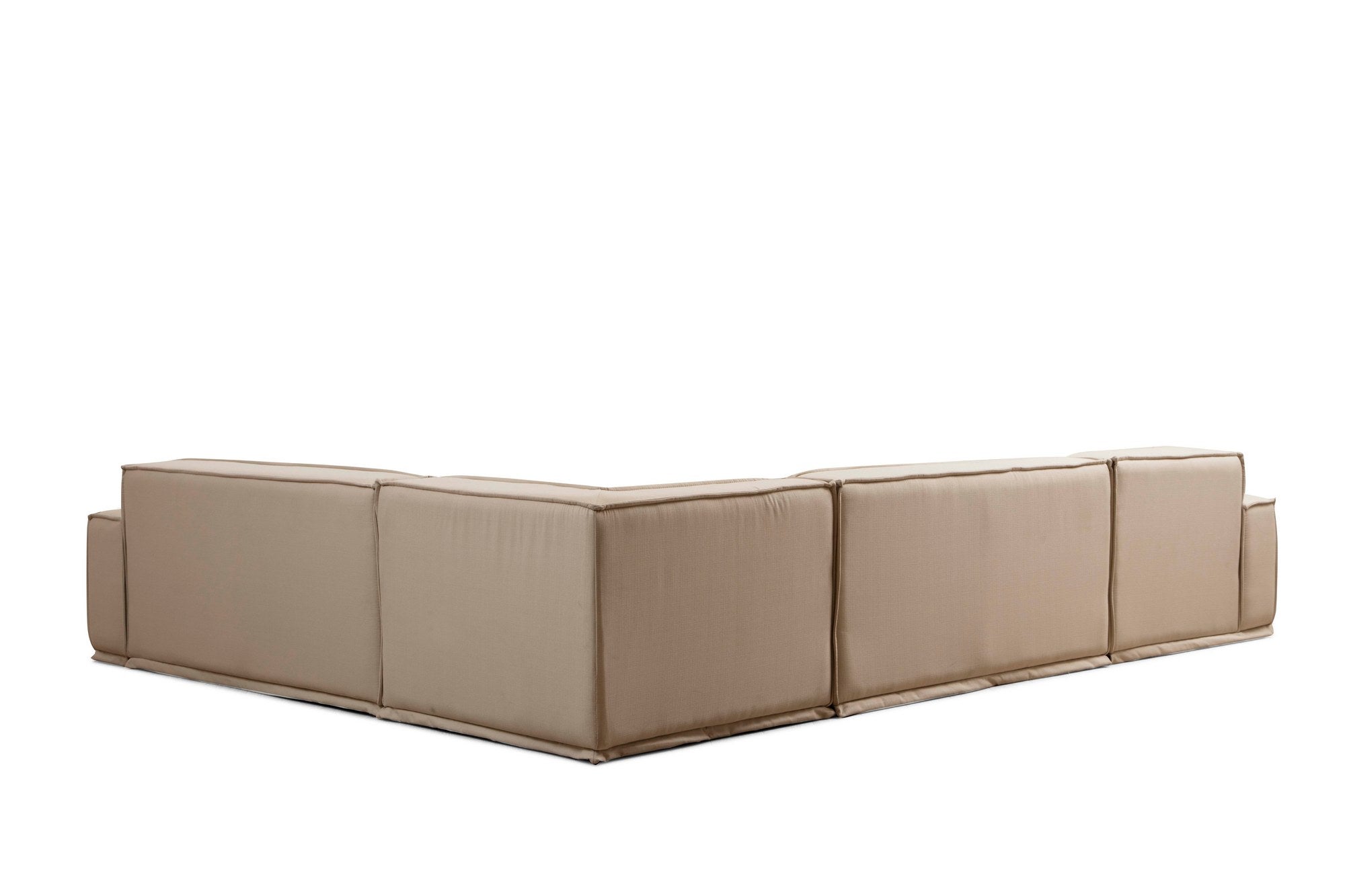 Sofá de canto elegante, cor creme, 167 x 100 x 72 cm | Estrutura de madeira de faia, 100% poliéster, espuma macia, 2 almofadas incluídas | Elegante e confortável para salas de estar modernas