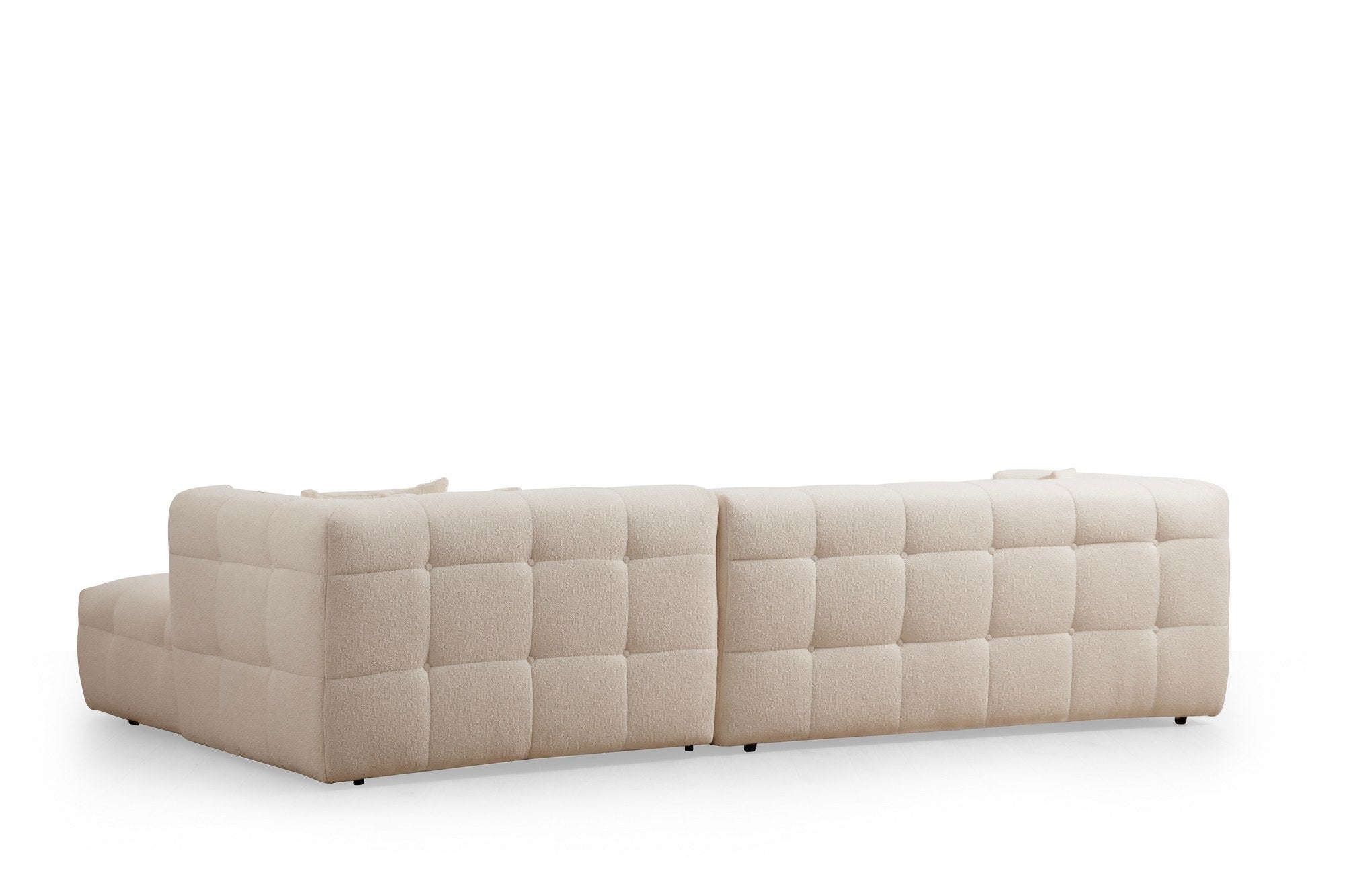 Sofá de Canto Elegante, Bege, 300 x 150 cm | Estrutura em Madeira de Faia e Aglomerado, 100% Poliéster, Espuma 28 DNS | Perfeito para Salas de Estar Modernas e Relaxamento