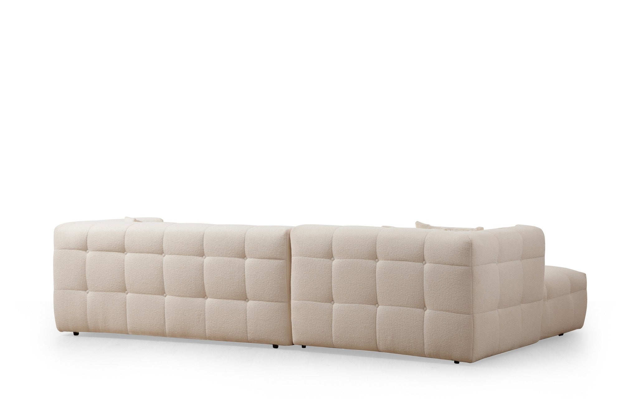 Sofá de Canto Elegante, Bege, 300 x 150 cm | Estrutura em Madeira de Faia e Aglomerado, 100% Poliéster, Espuma 28 DNS | Perfeito para Salas de Estar Modernas e Relaxamento