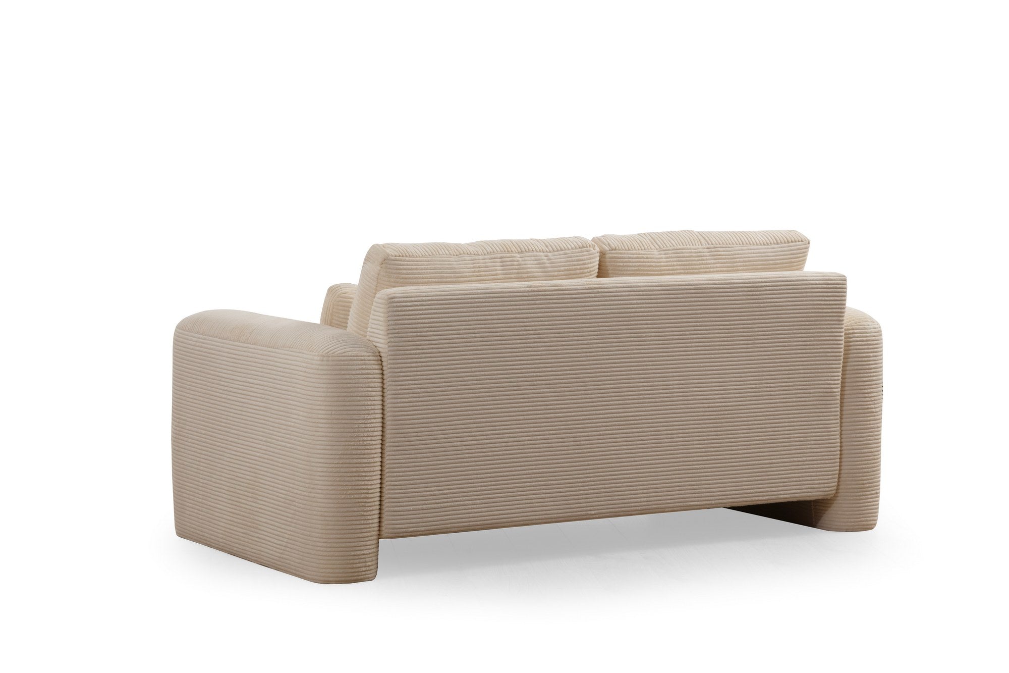 Sofá elegante de 2 lugares, bege, 180 x 97 x 73 cm | Estrutura em madeira de faia e aglomerado, 100% poliéster, espuma 28 DNS | Almofadas portáteis, tecido lavável a seco