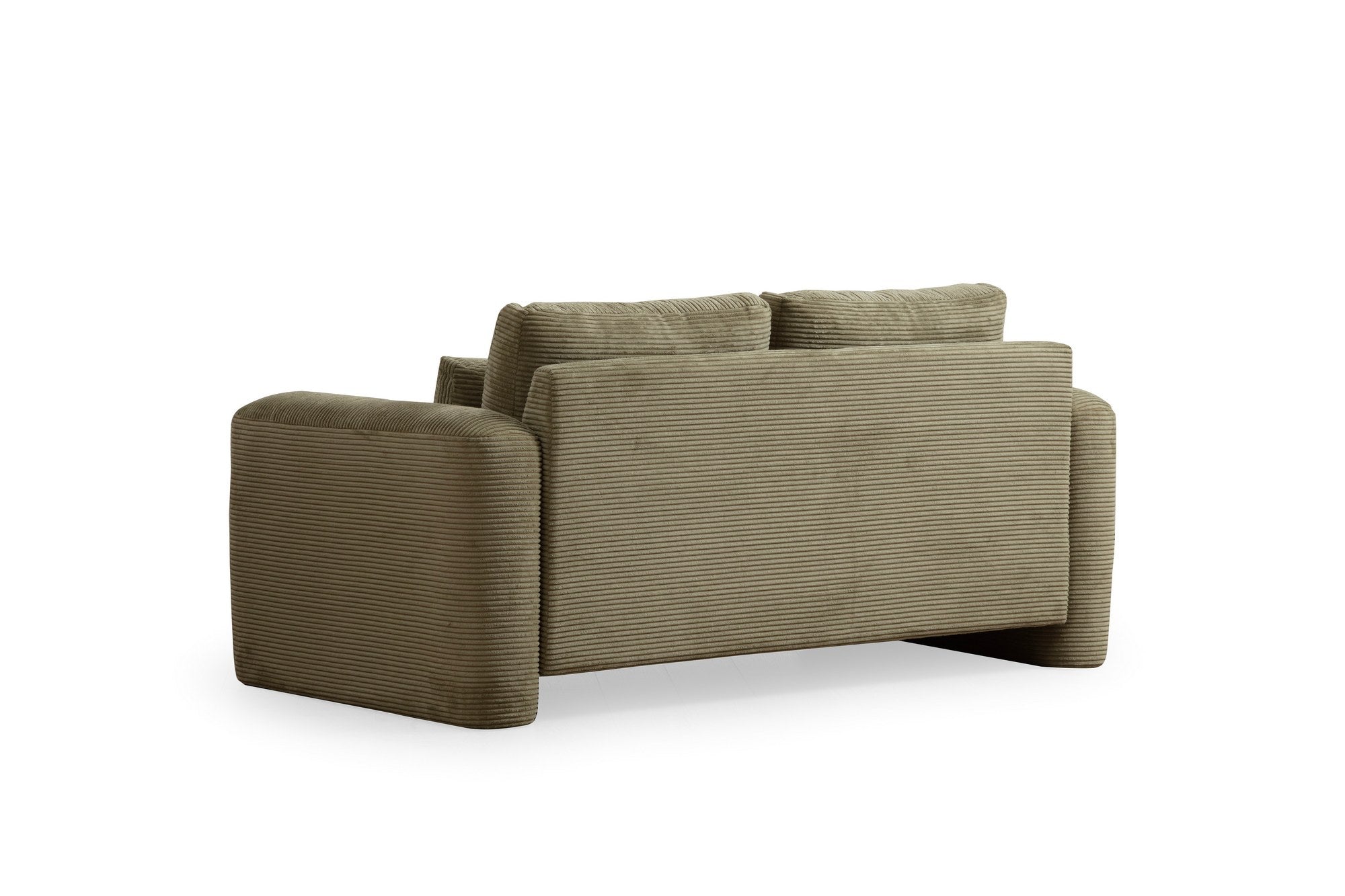 Sofá elegante de 2 lugares, verde, 180 x 97 x 73 cm | Estrutura em madeira de faia e aglomerado, 100% poliéster, espuma 28 DNS | Almofadas portáteis, tecido lavável a seco