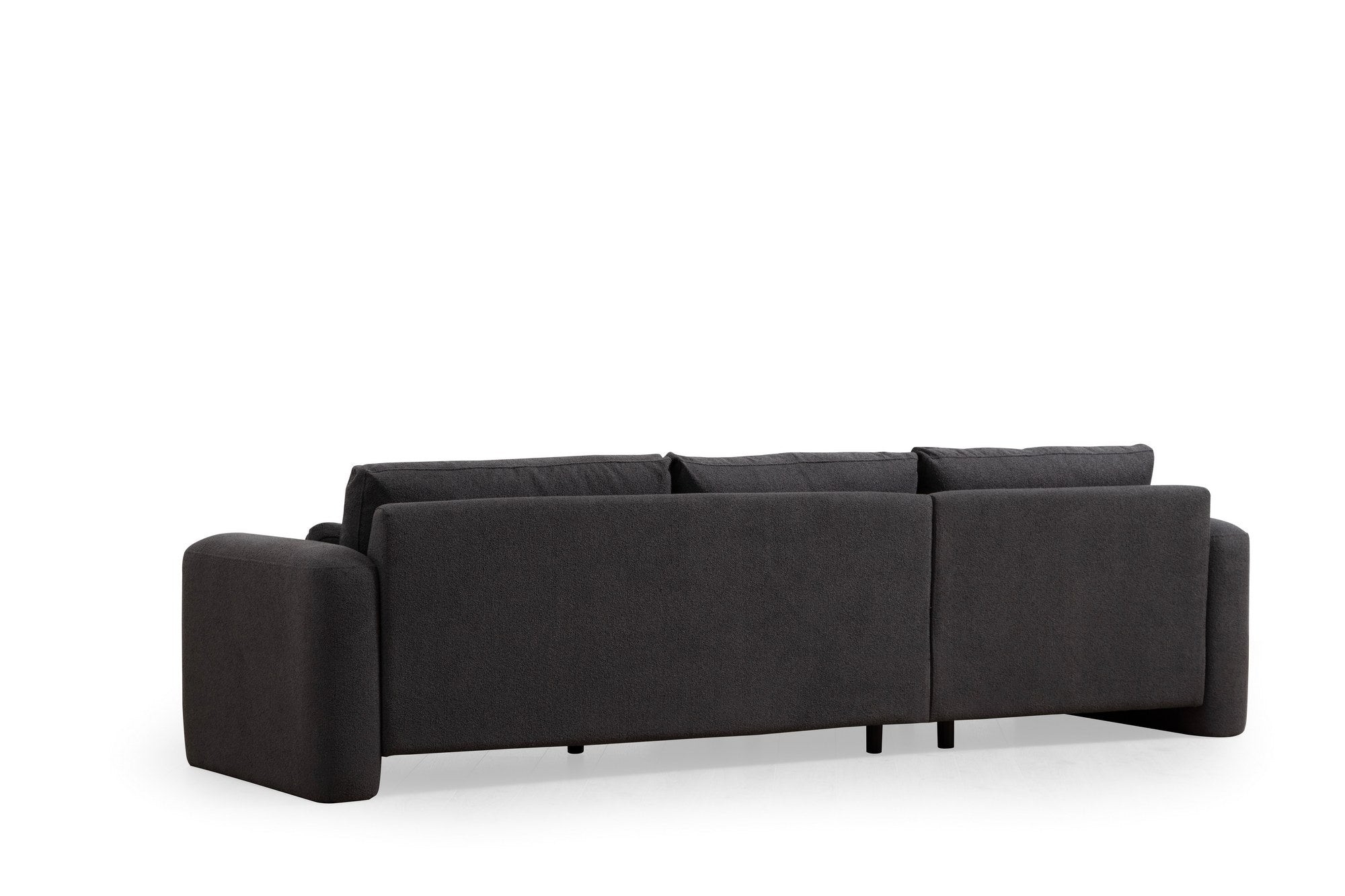 Sofá de canto elegante, cinza, 290 x 165 x 73 cm | Estrutura em madeira de faia e aglomerado, 100% poliéster, espuma 28 DNS | Almofadas portáteis, tecido lavável a seco