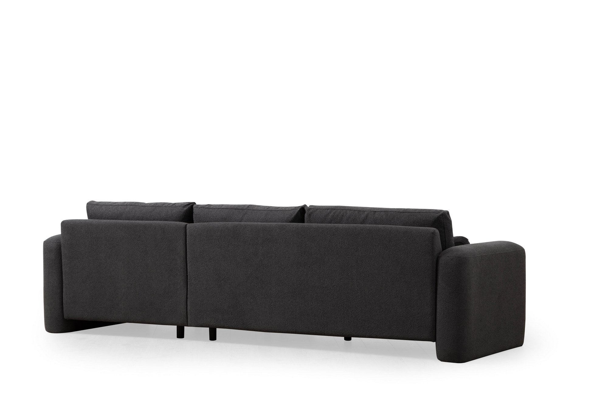 Sofá de canto elegante, cinza, 290 x 165 x 73 cm | Estrutura em madeira de faia e aglomerado, 100% poliéster, espuma 28 DNS | Almofadas portáteis, tecido lavável a seco