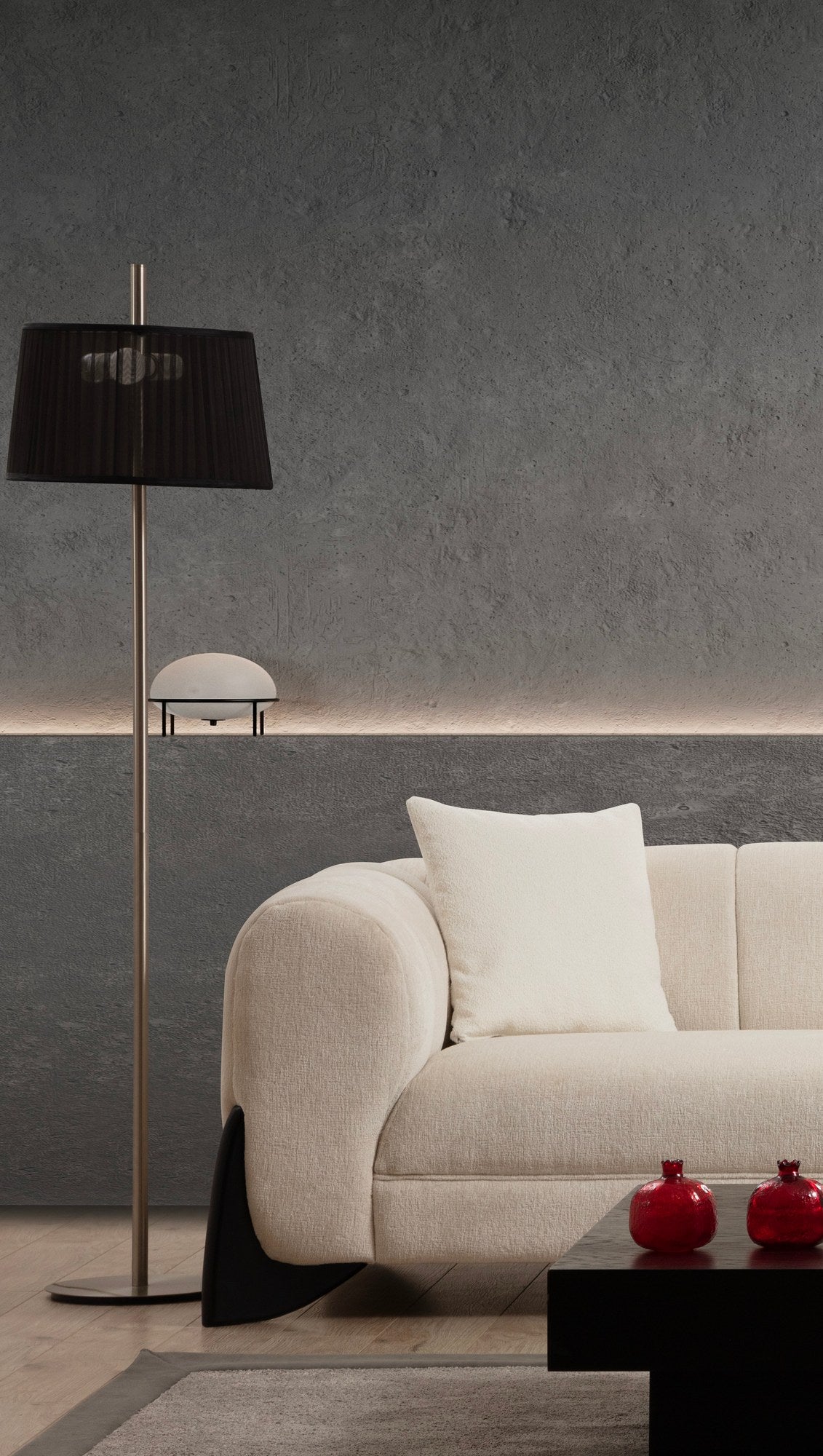 Sofá elegante de 3 lugares, branco, 248 x 100 x 70 cm | Estrutura em madeira de faia e aglomerado, 100% poliéster, tecido lavável a seco | Almofadas de espuma macia para máximo conforto