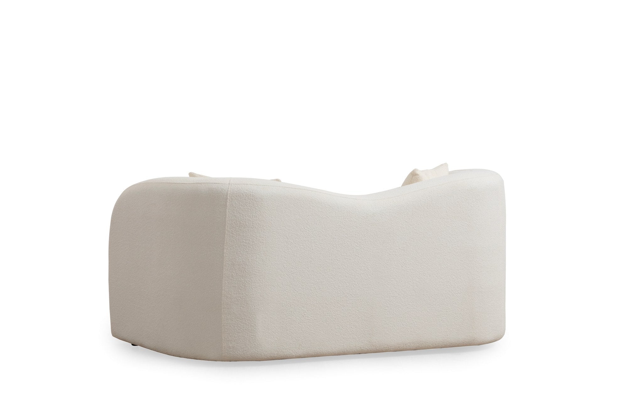 Sofá elegante de 2 lugares, cor creme, 170 x 76 x 75 cm | Estrutura em madeira de faia e aglomerado, 100% poliéster, inclui 2 almofadas | Design confortável e elegante