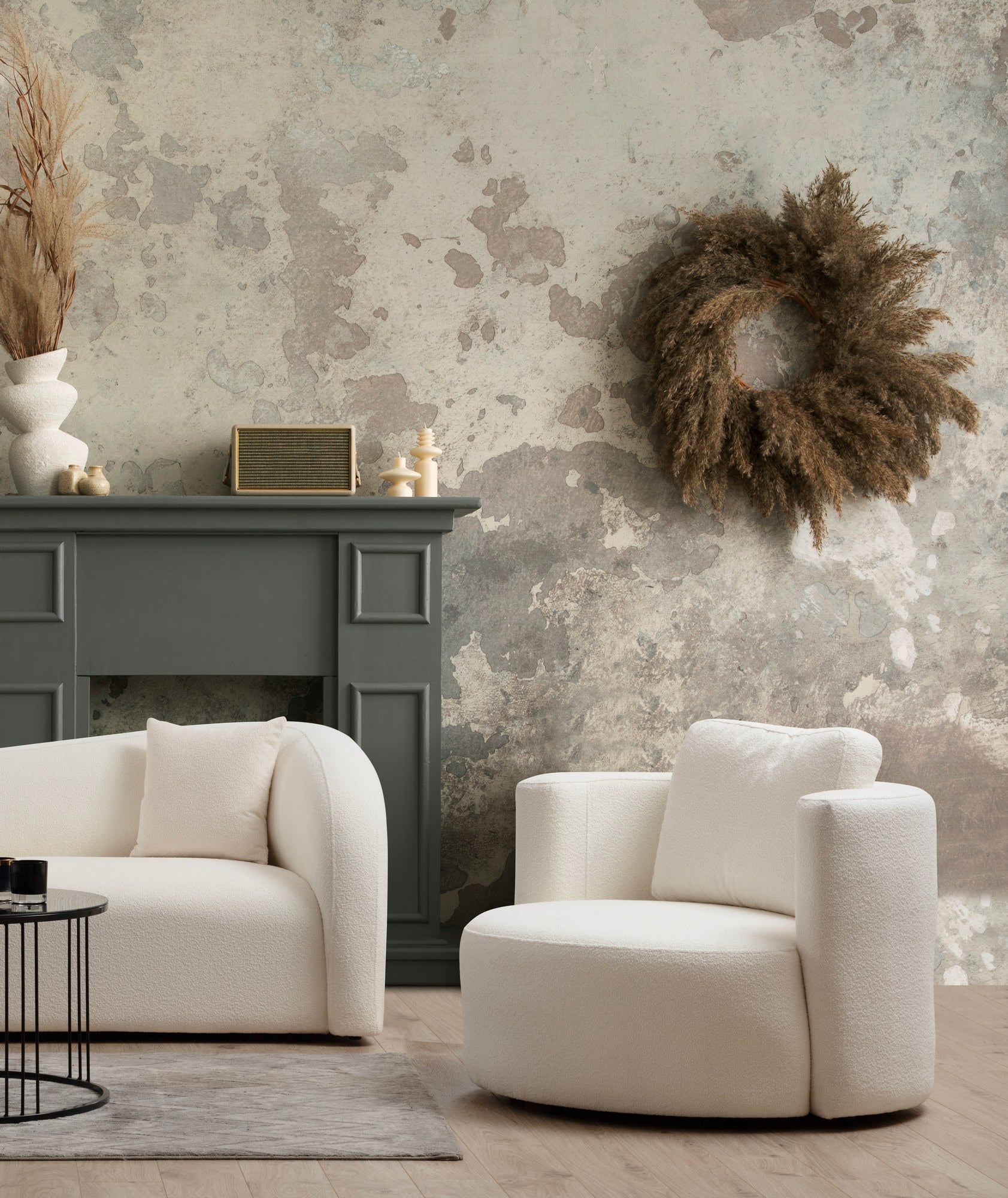 Poltrona Elegante, Cor Creme, Estrutura em Madeira de Faia e Aglomerado, 105 x 100 x 71 cm | 100% Poliéster, 2 Almofadas Inclusas, Tecido Lavável a Seco, Conforto e Estilo