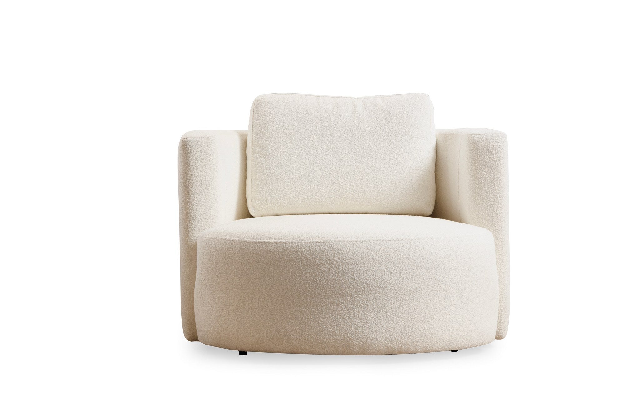 Poltrona Elegante, Cor Creme, Estrutura em Madeira de Faia e Aglomerado, 105 x 100 x 71 cm | 100% Poliéster, 2 Almofadas Inclusas, Tecido Lavável a Seco, Conforto e Estilo