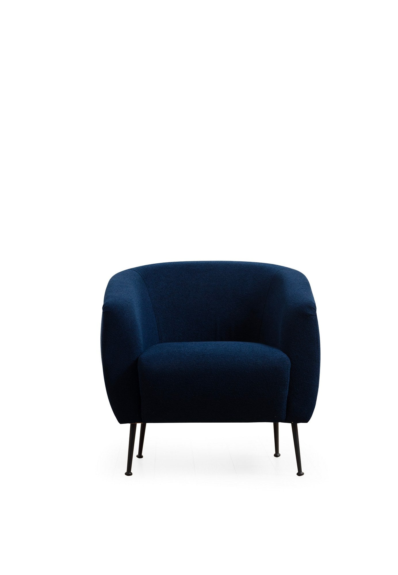 Poltrona Elegante, Tecido Azul, Estrutura em Madeira de Faia | 70x82x82 cm | Almofadas de Espuma e Penas Cinza Macias | Inclui 1 Travesseiro | Lavável a Seco, Conforto e Estilo