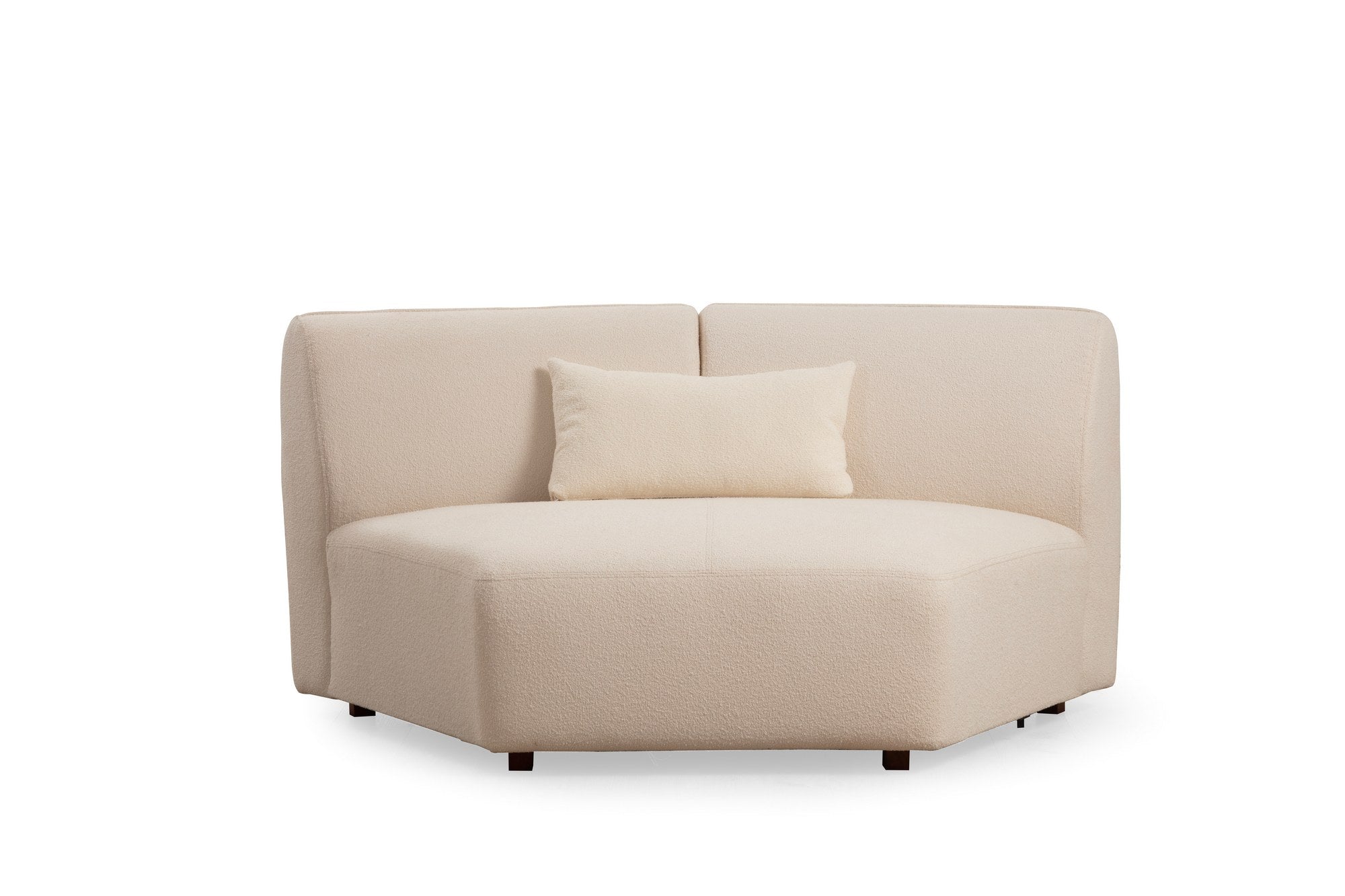 Sofá de canto elegante, cor creme, 360 x 108 x 79 cm | Estrutura em madeira de faia e aglomerado, 100% poliéster, espuma 28 DNS | Elegante e confortável para salas de estar modernas
