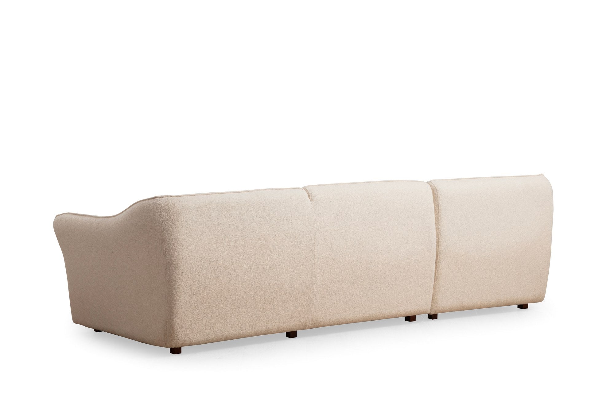 Sofá de canto elegante, cor creme, 288 x 108 x 79 cm | Estrutura em madeira de faia e aglomerado, 100% poliéster, espuma 28 DNS | Elegante e confortável para salas de estar modernas