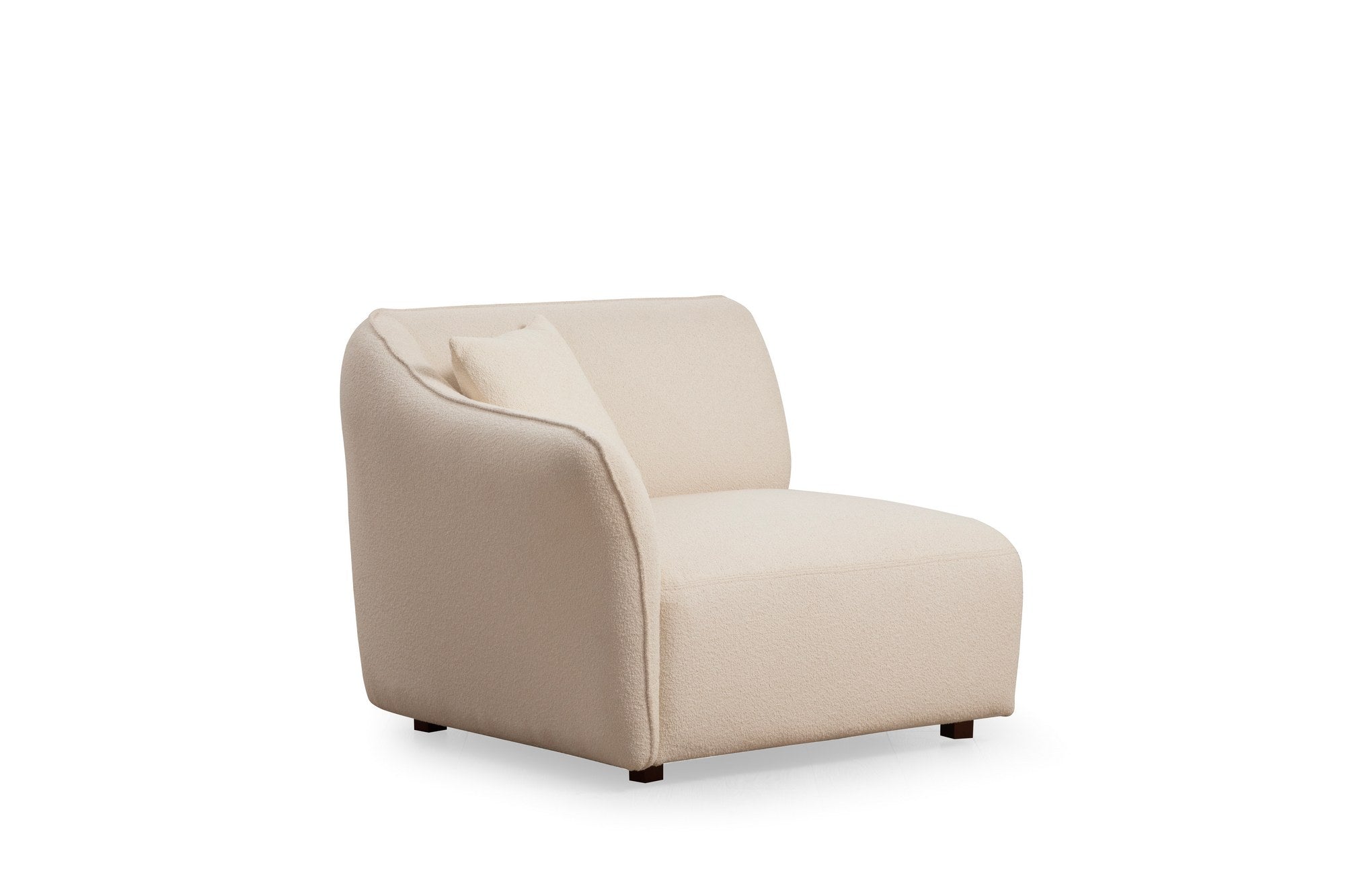 Sofá de canto elegante, cor creme, 288 x 108 x 79 cm | Estrutura em madeira de faia e aglomerado, 100% poliéster, espuma 28 DNS | Elegante e confortável para salas de estar modernas