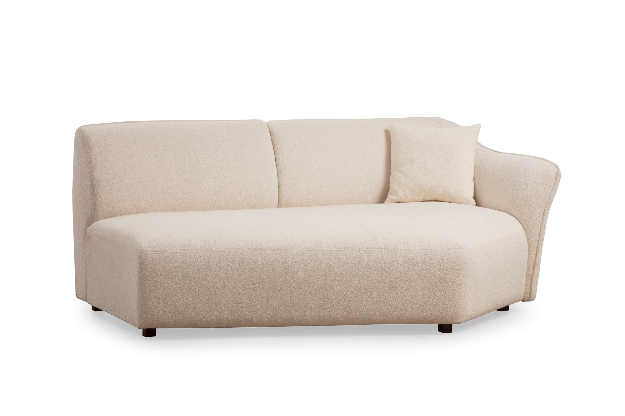 Sofá de canto elegante, cor creme, 288 x 108 x 79 cm | Estrutura em madeira de faia e aglomerado, 100% poliéster, espuma 28 DNS | Elegante e confortável para salas de estar modernas