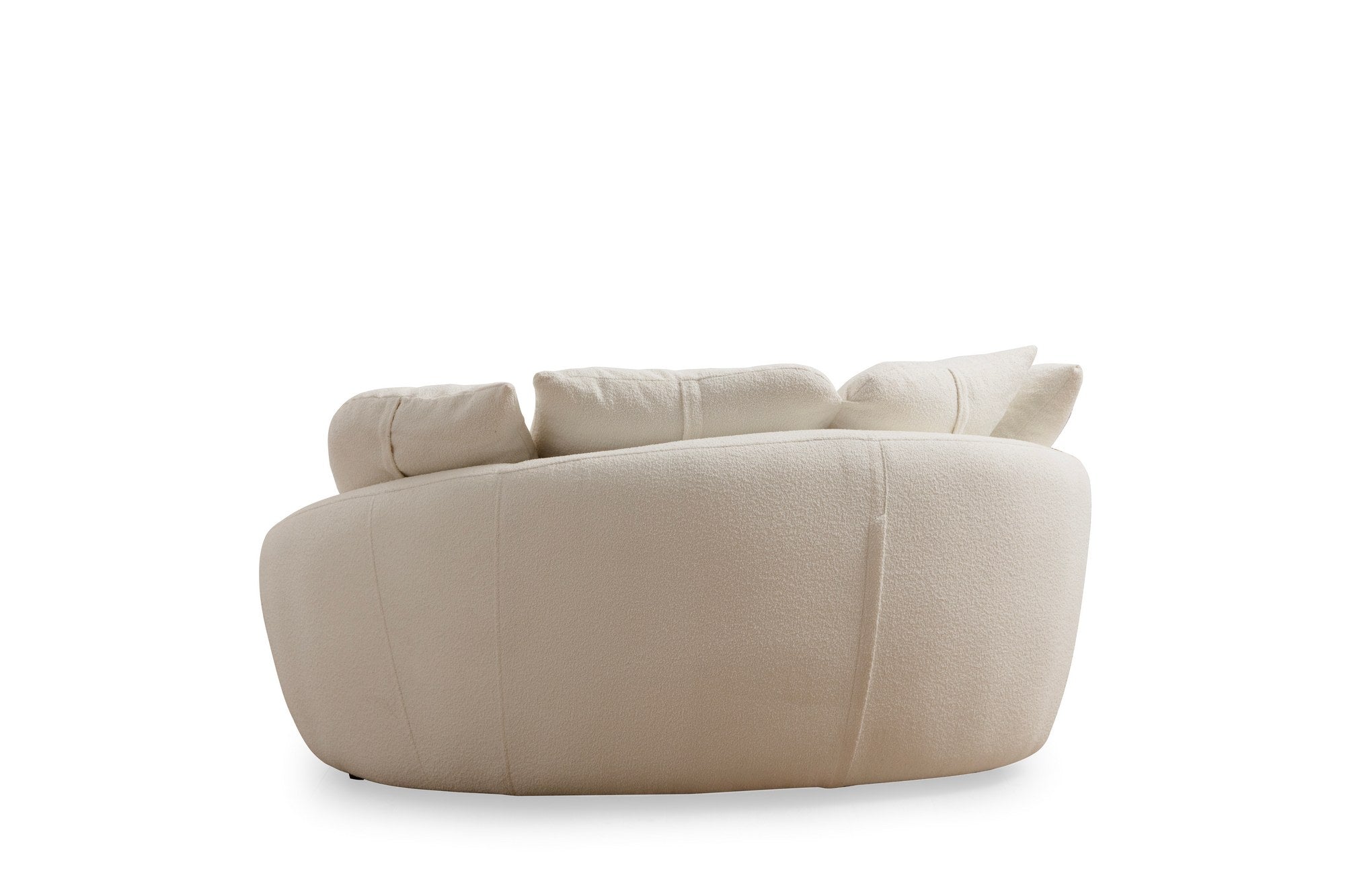 Sofá elegante de 2 lugares, cor creme, 155 x 120 x 67 cm | Estrutura em madeira de faia e aglomerado, 100% poliéster, 4 almofadas incluídas | Design confortável e elegante para espaços de convivência modernos